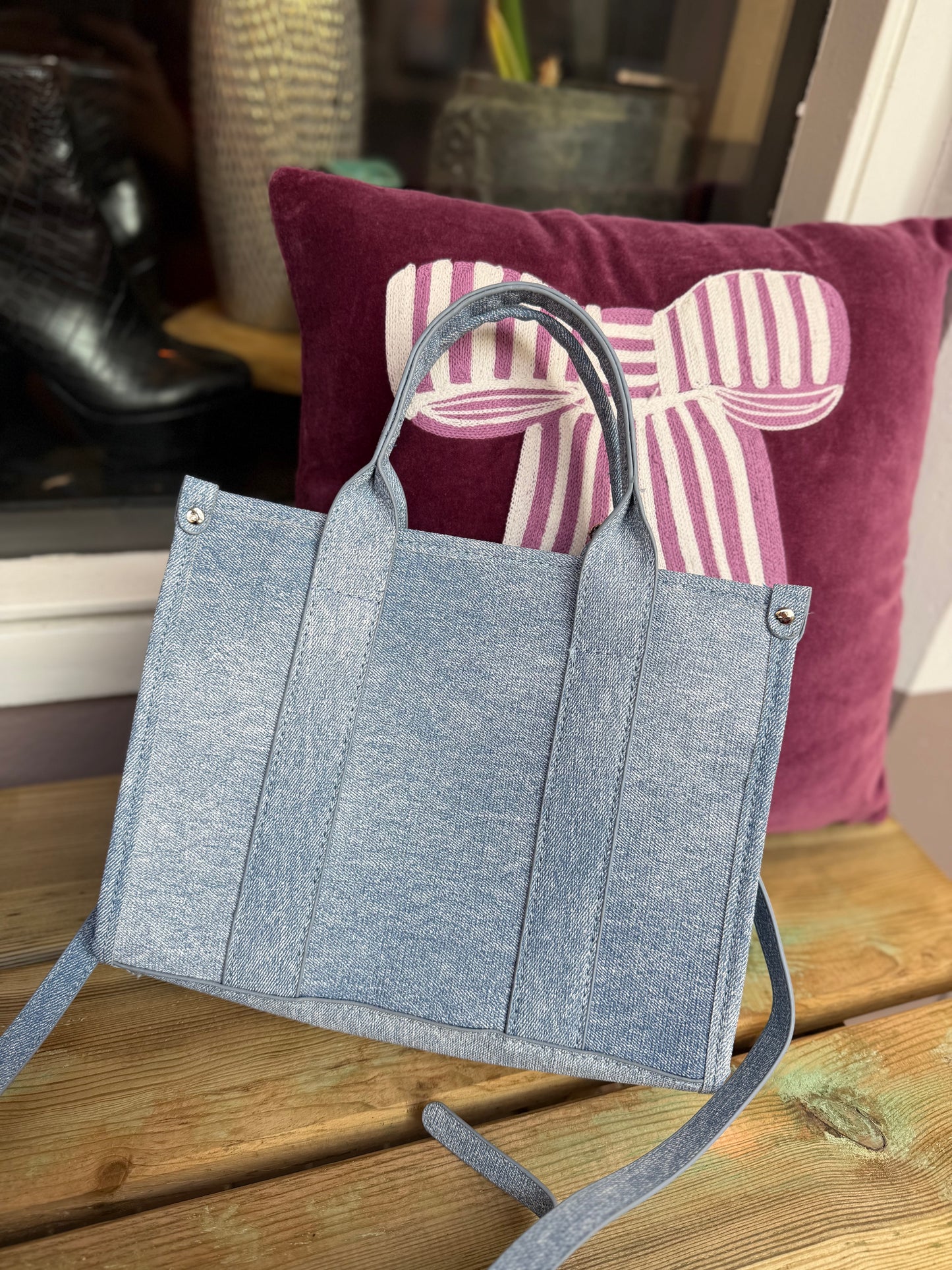 449-12 Blauwe shopper tas