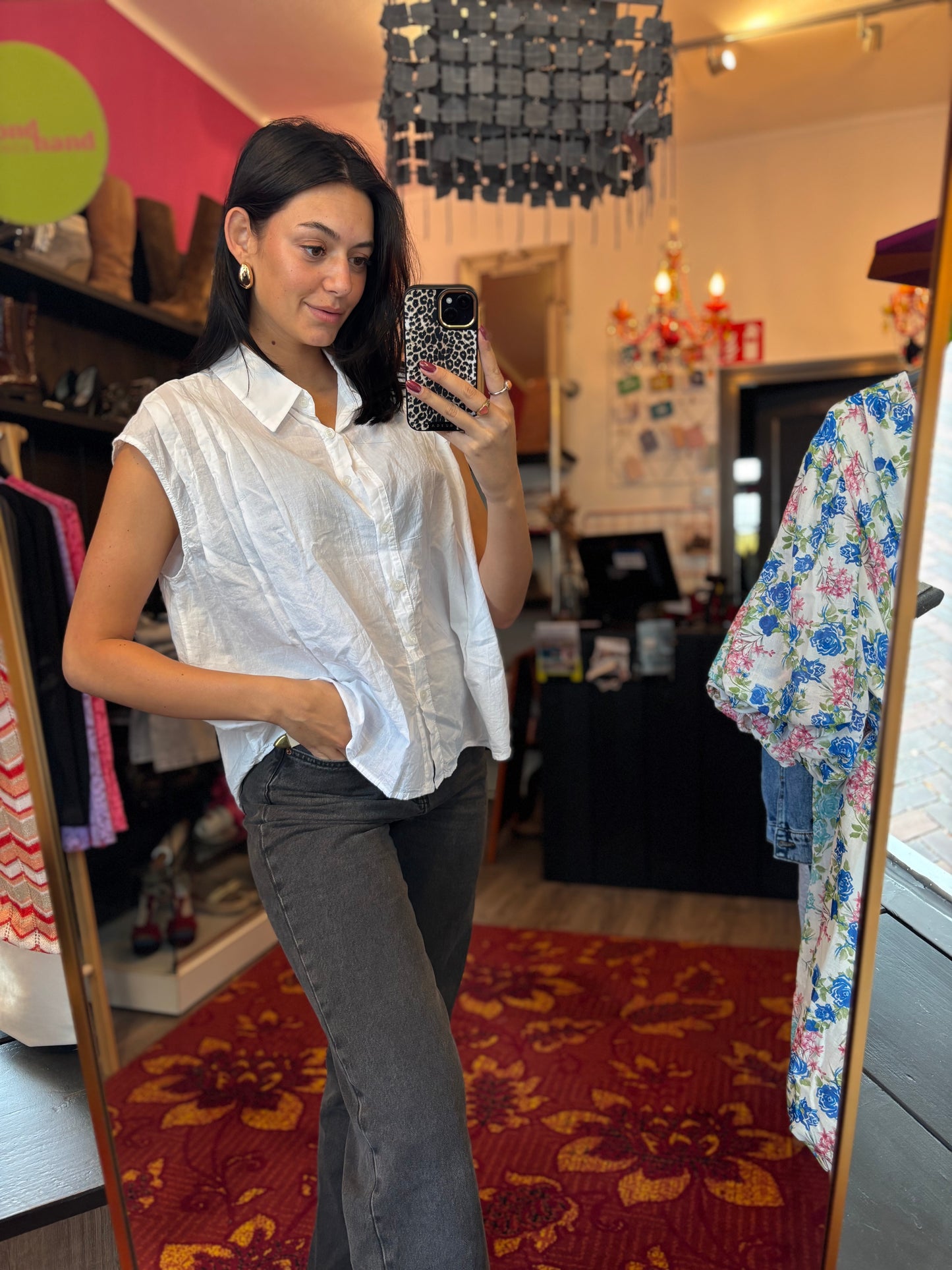 459- Fly out blouse cotton white XL to 4XL