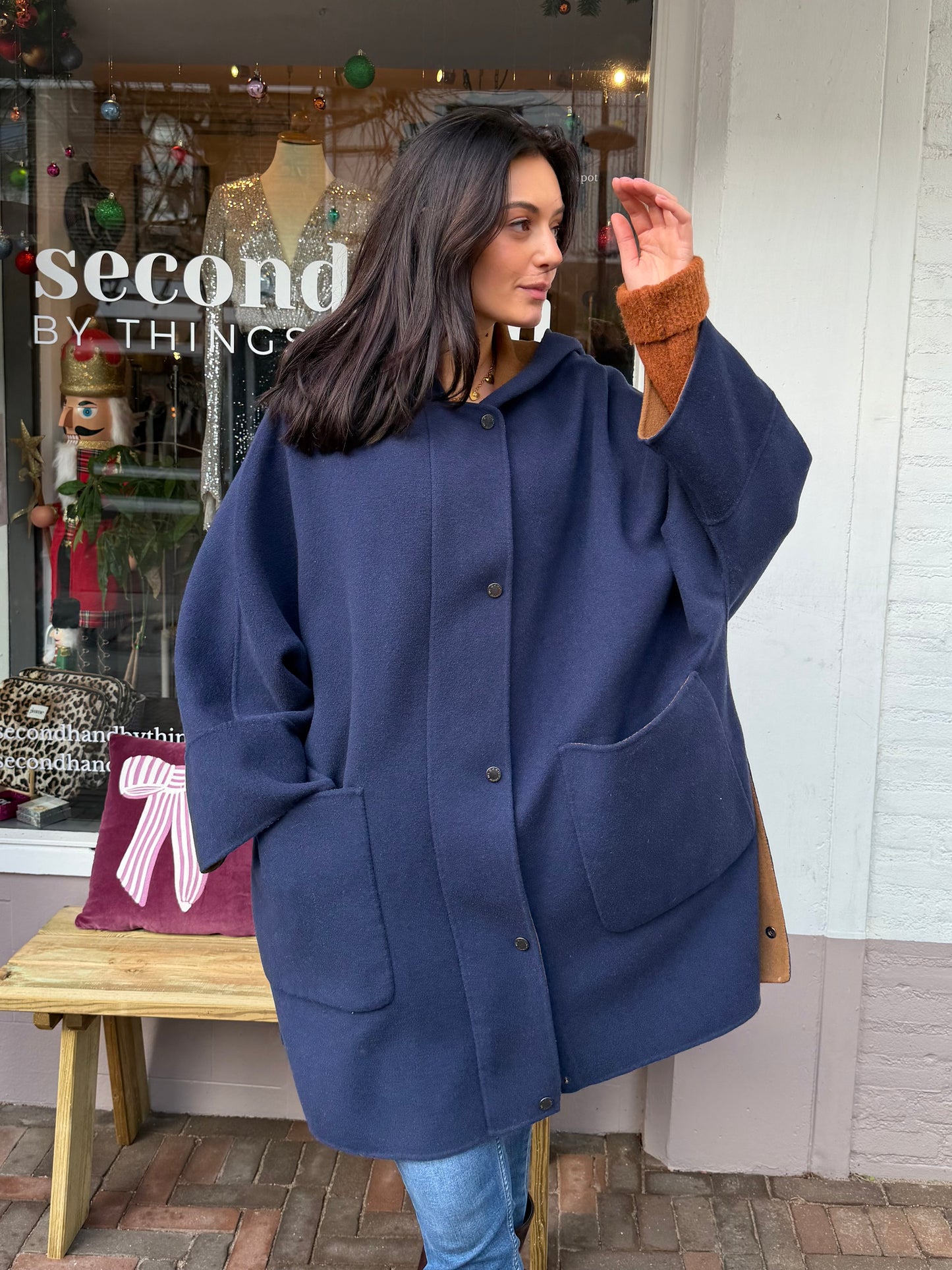 254-83 MaxMara Weekend Reversible Wool Coat 42