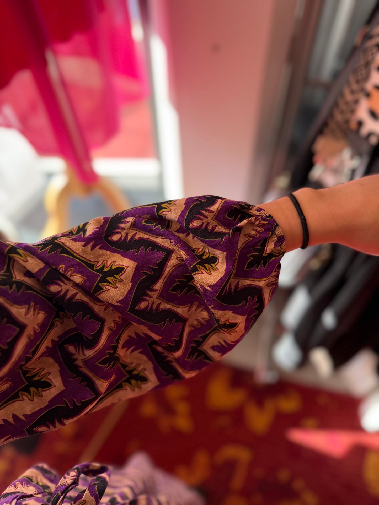 506-7 Paarse jurk print maat M/L