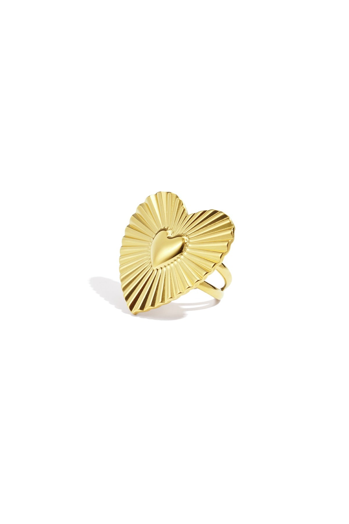 Statement hartjes ring goud