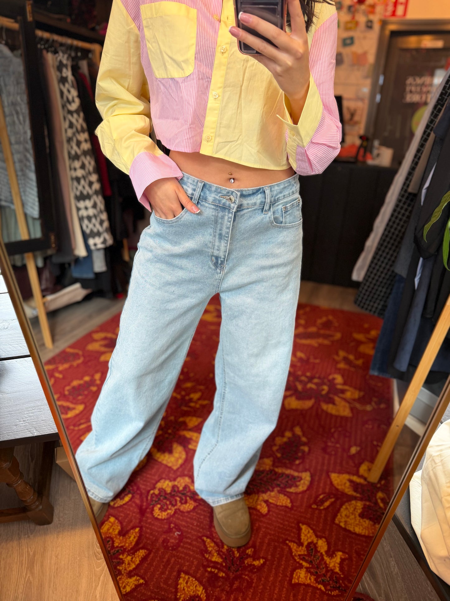 459-46 ByNaoom comfort denim jeans maat 42 nieuw