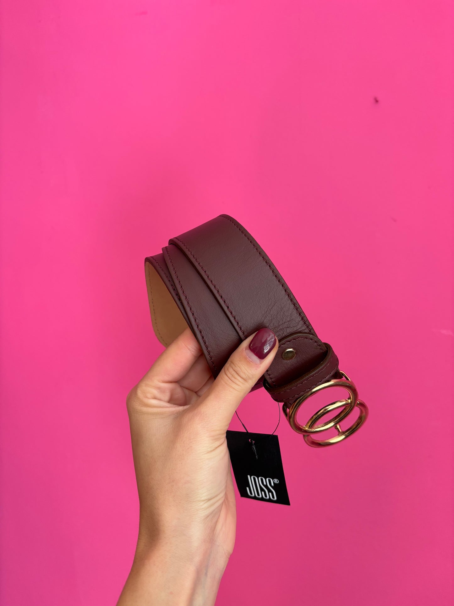 Joss riem bruin real leather