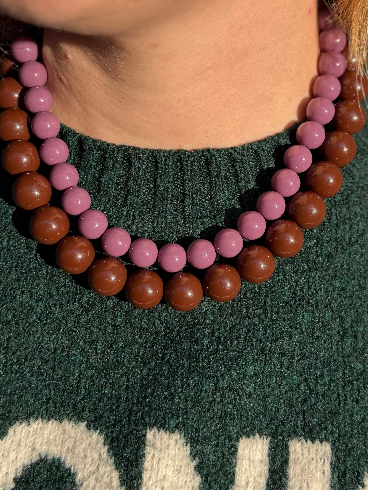 kralen ketting paars zacht