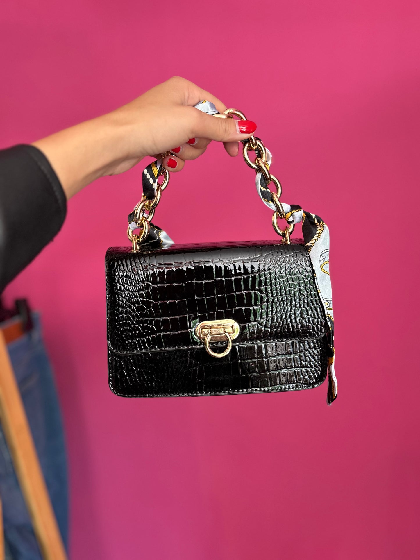 449-4 Zwarte tas twisted