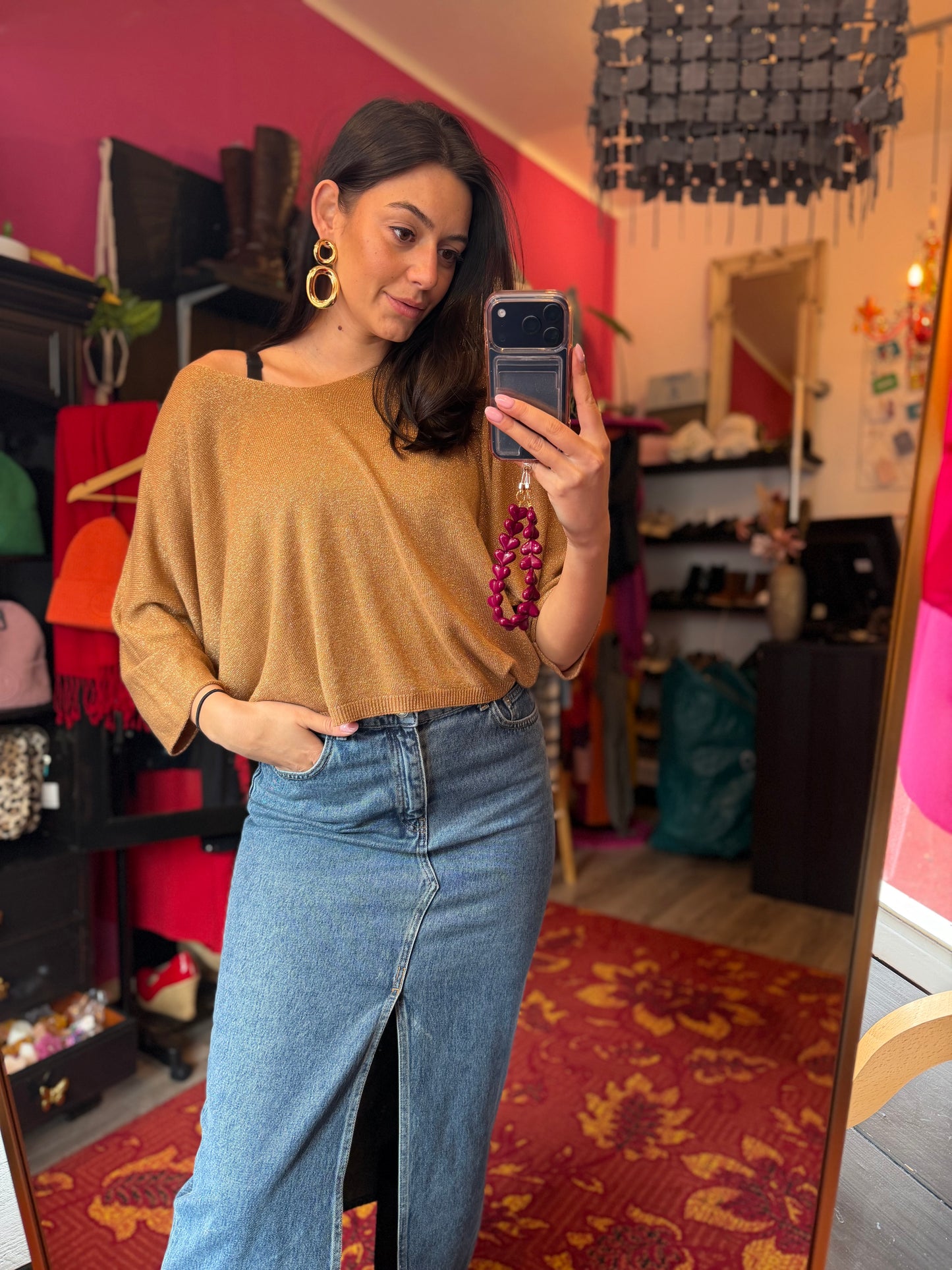 284-182 Ambika trui goud met glitter one size