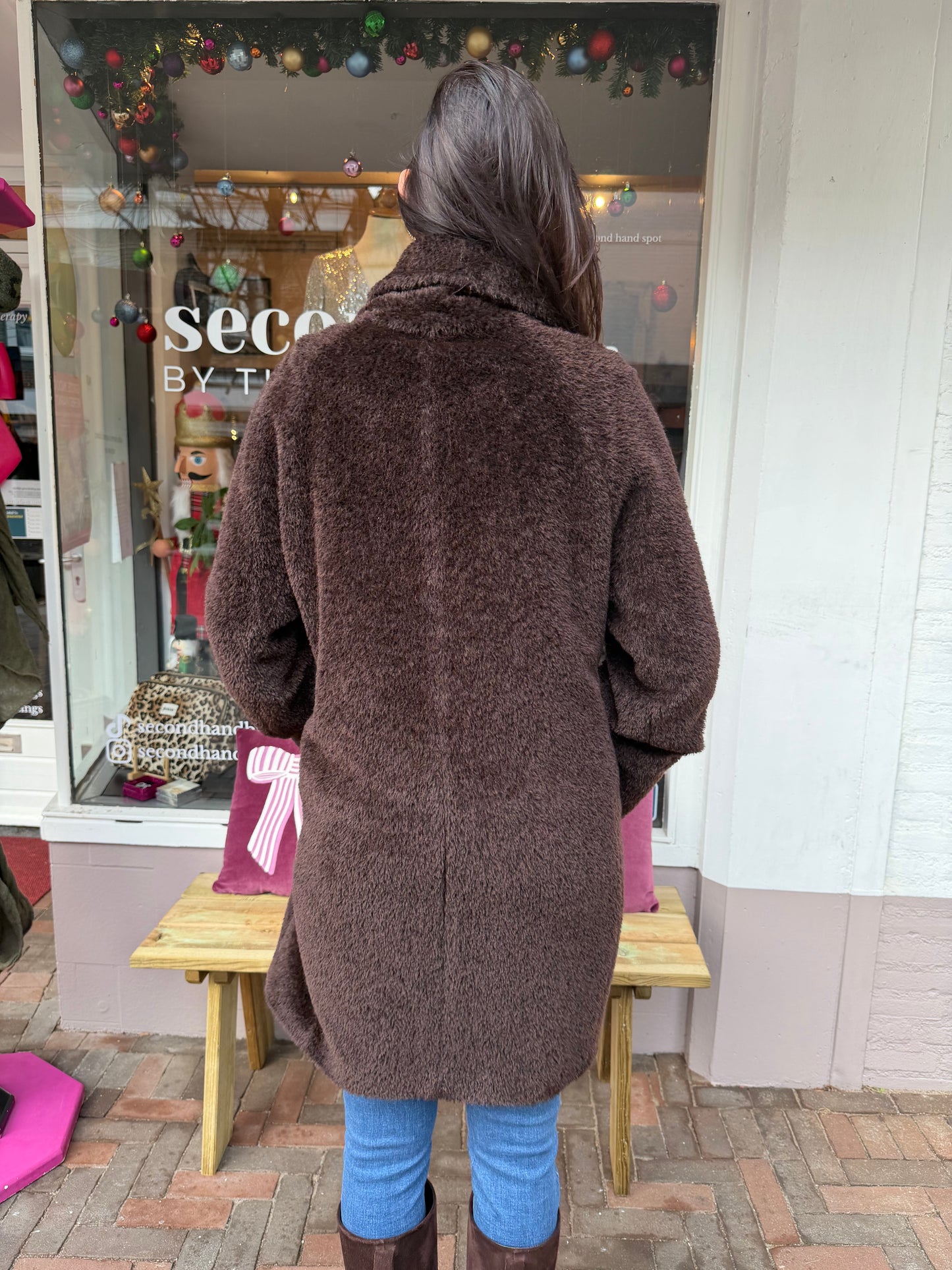 254-82 Max Mara Studio Alpaca Wool Blend Coat maat 42