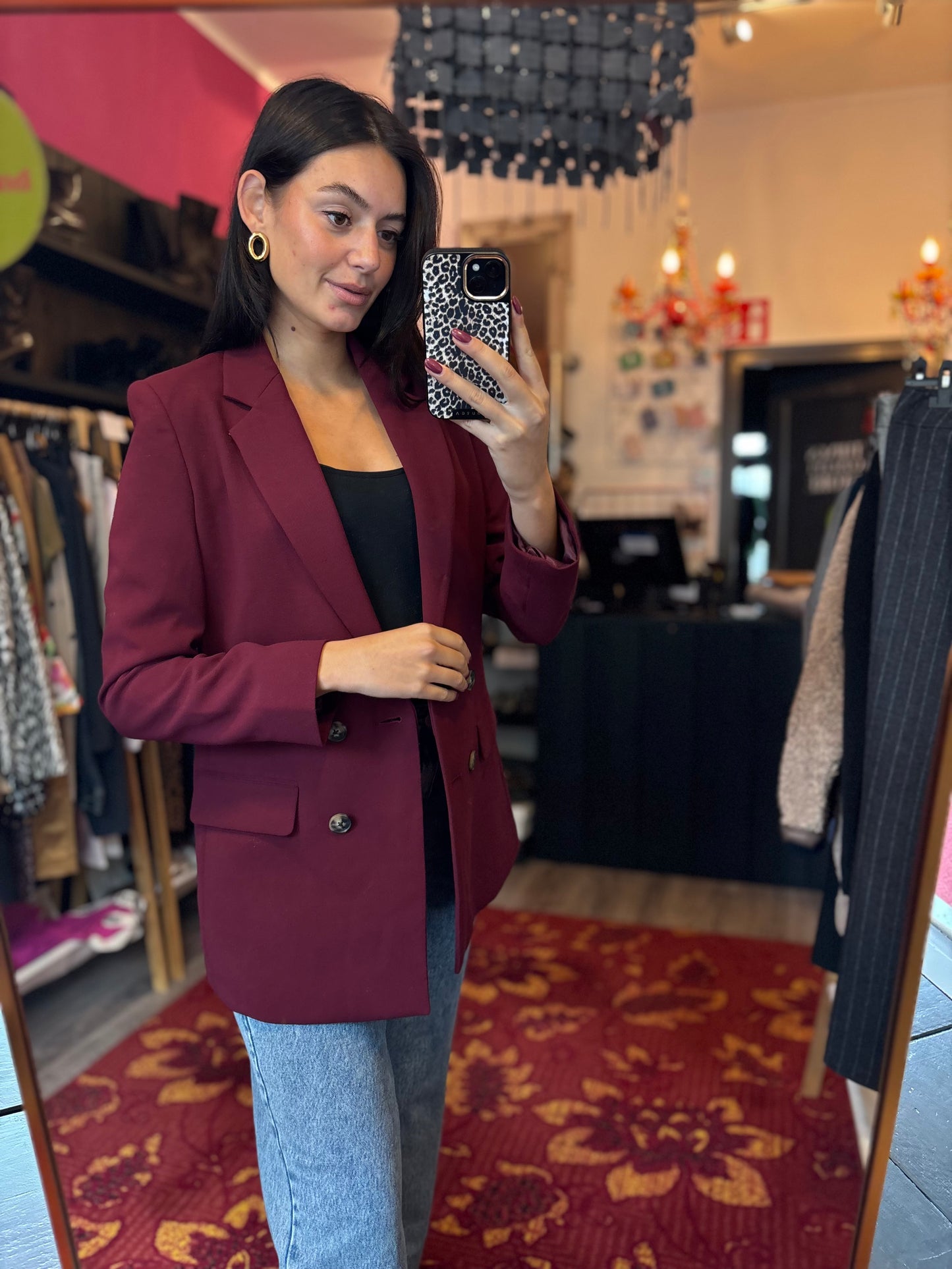 334-22 WE burgundy blazer maat 36