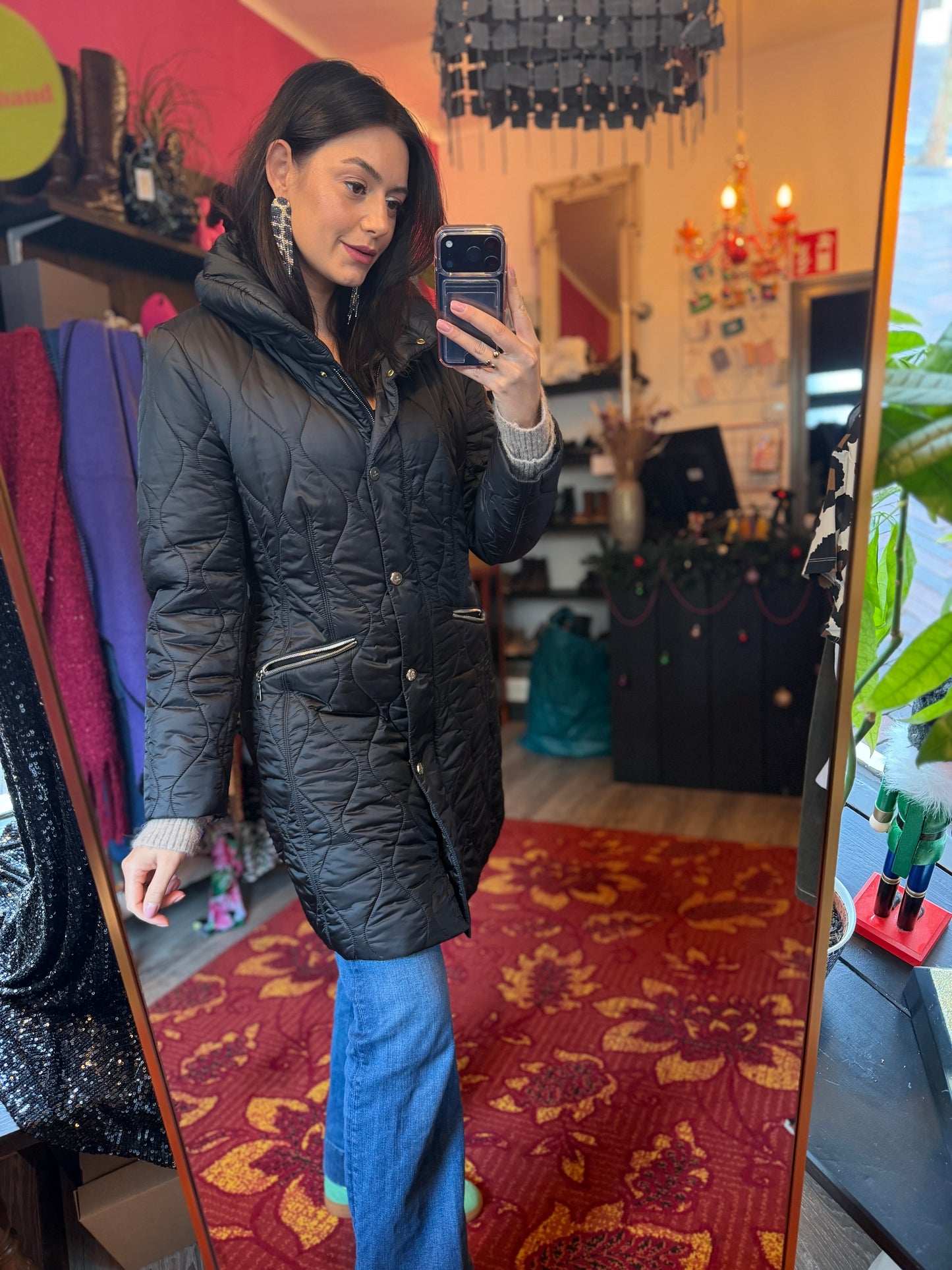 411-186 Basler puffy jas zwart