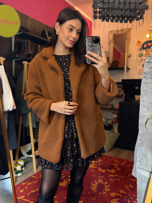 485-3 Teddy jas bruin maat M