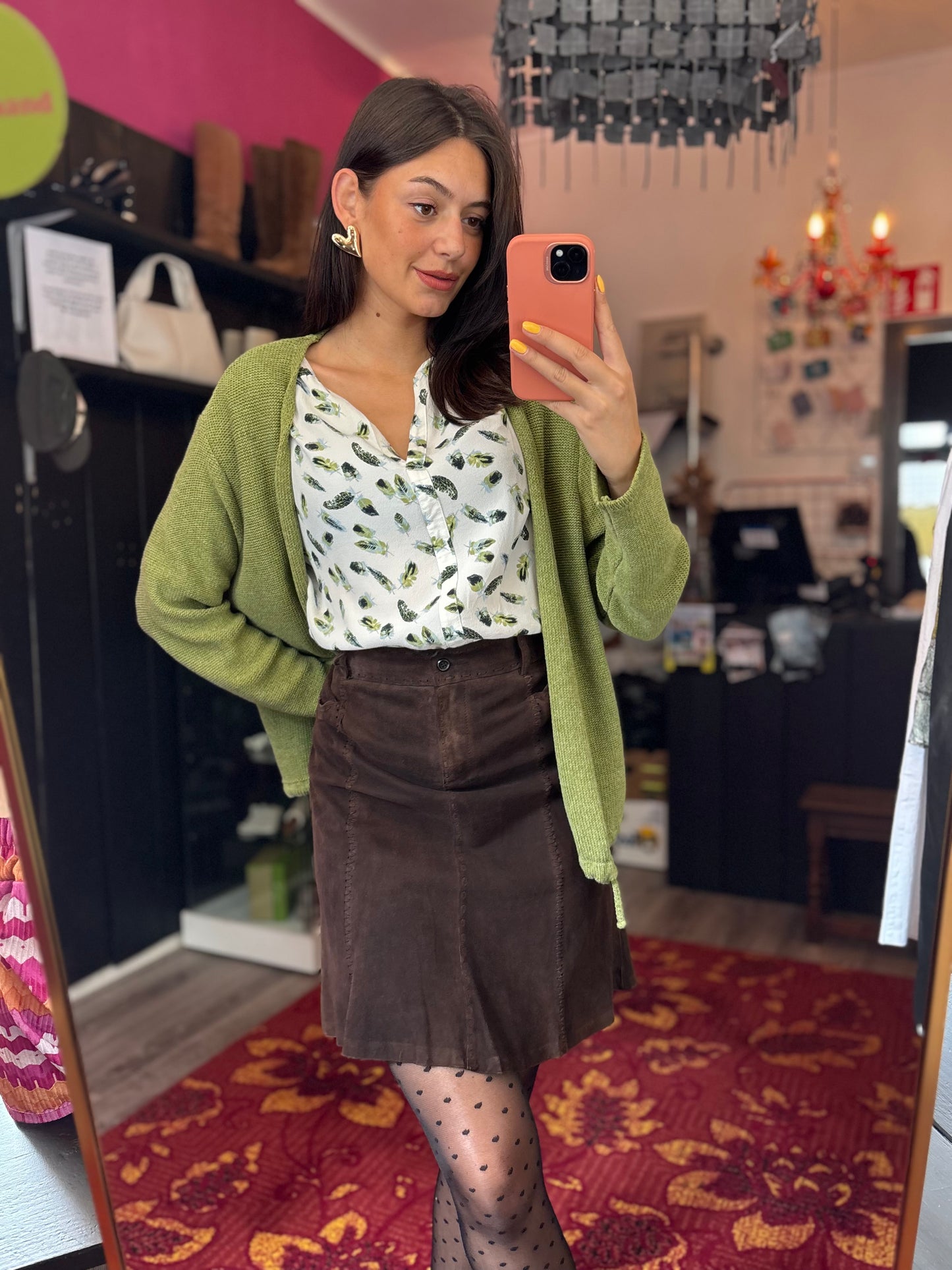 244-15 Strennese leren rok maat L