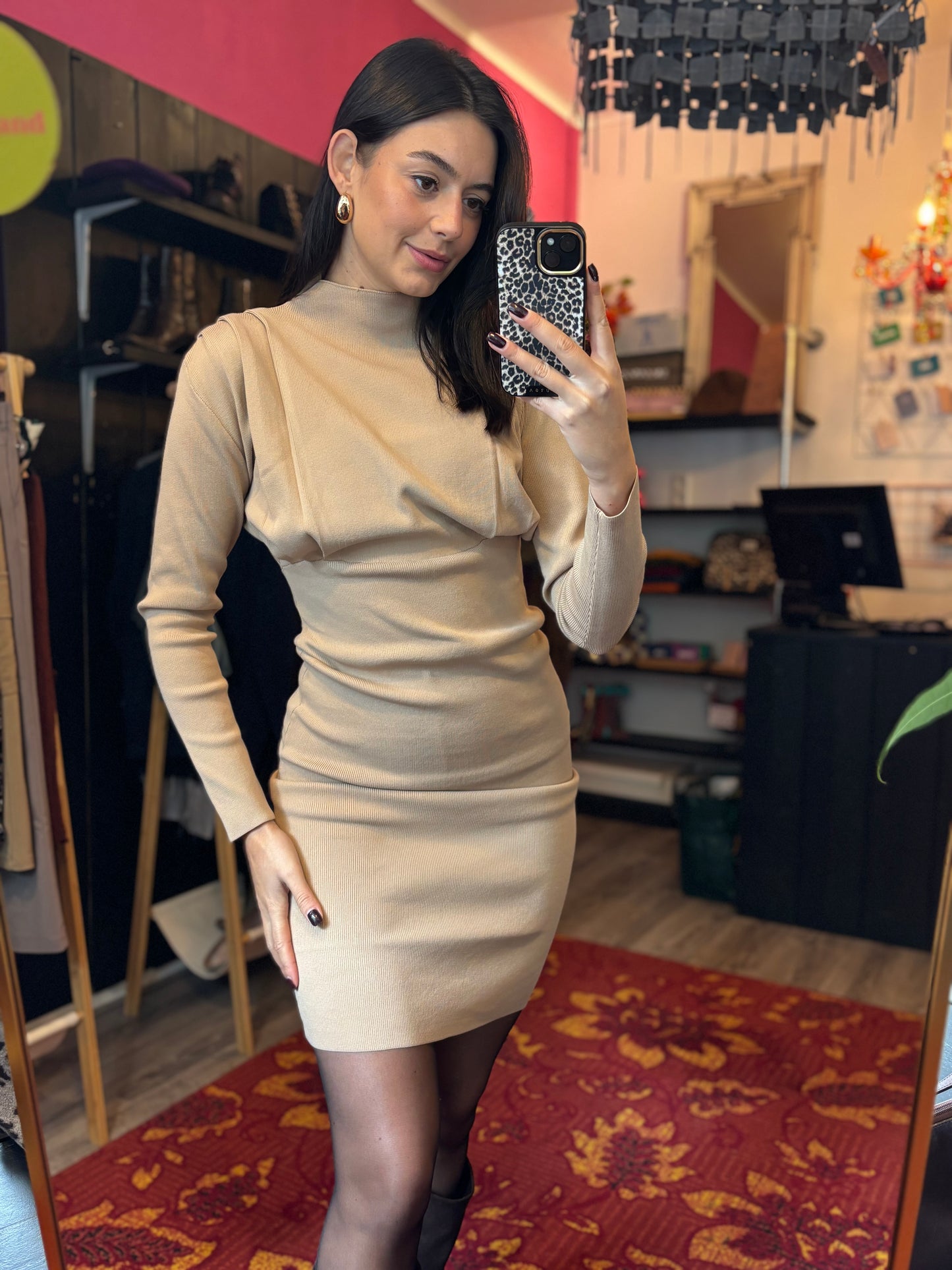 458-2 Copperrose jurk one size