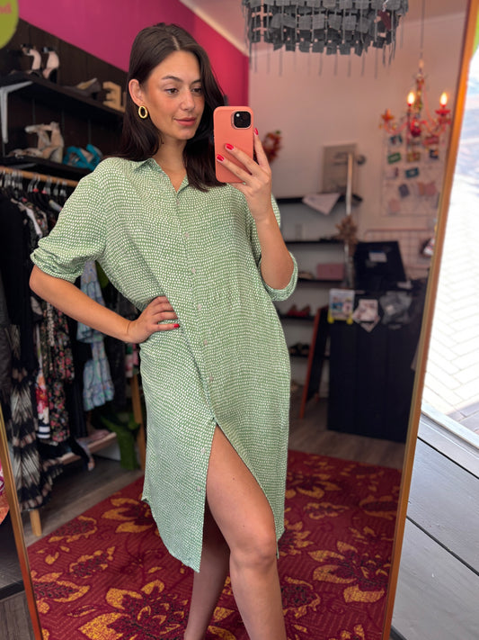 452-35 Anna jurk groen maat XXL