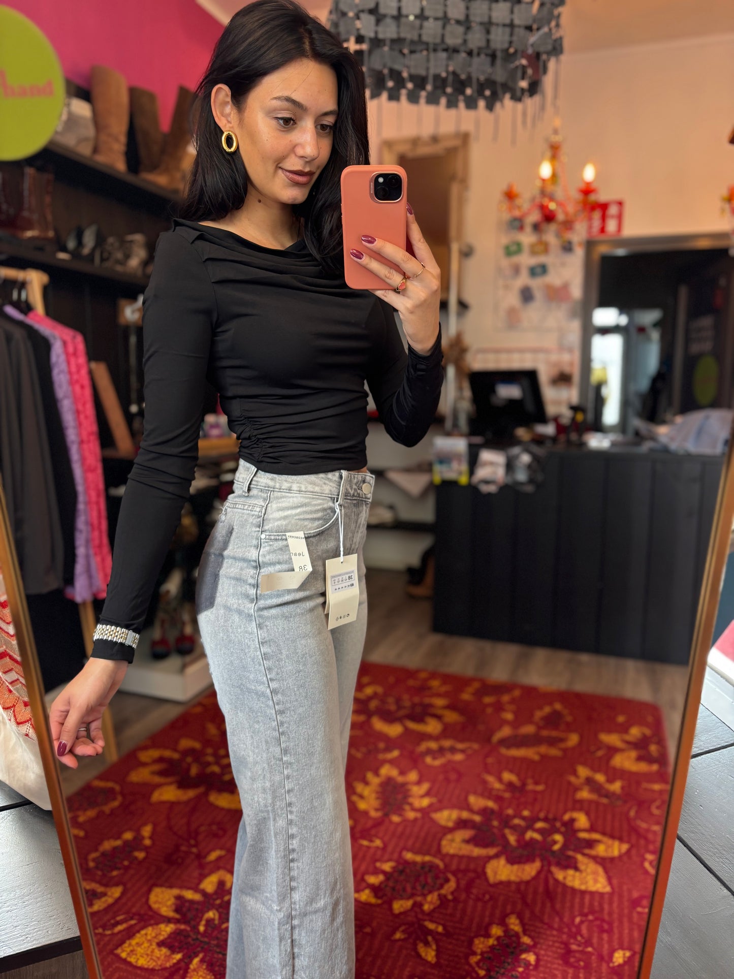 459-34 Red Berry paris jeans grey