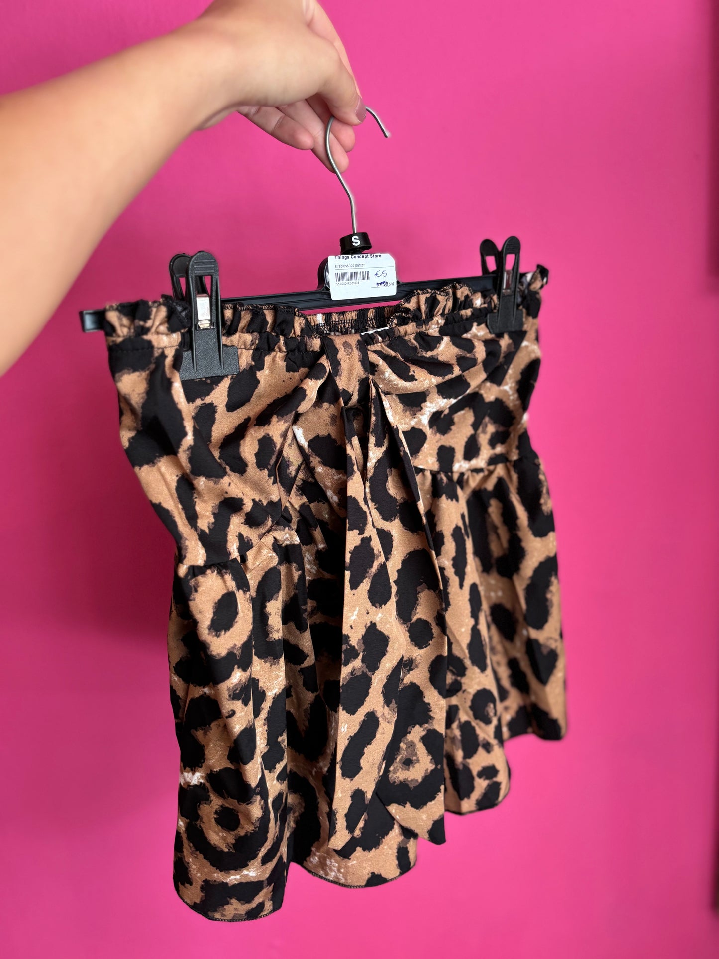 442-3 Strapless top panther size S