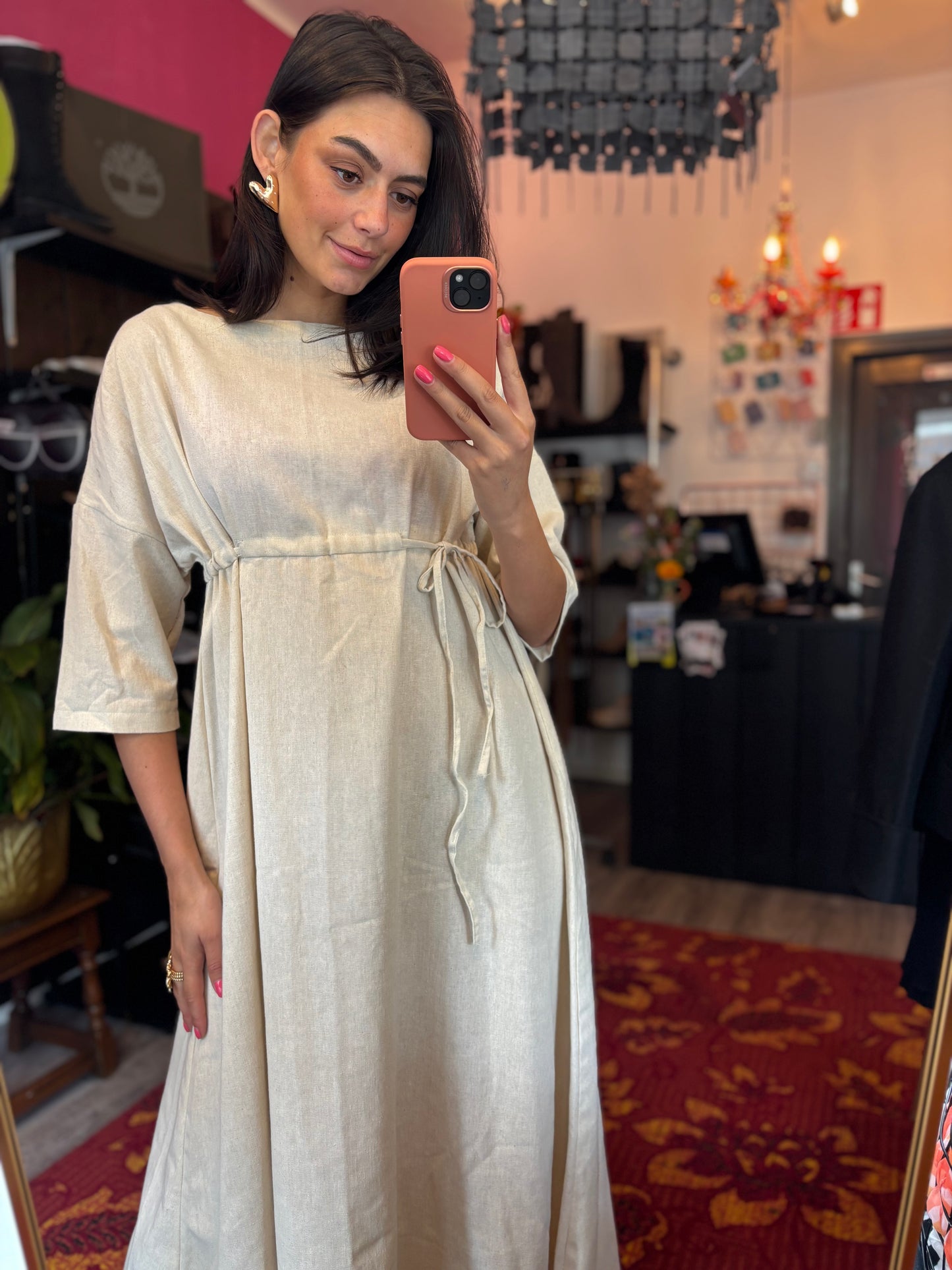 83-223 Hamilton jurk katoen linnen maat 38/40