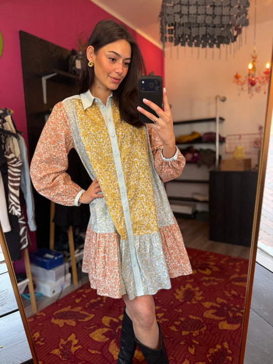 506-19 Spijkerstof jurk maat 42