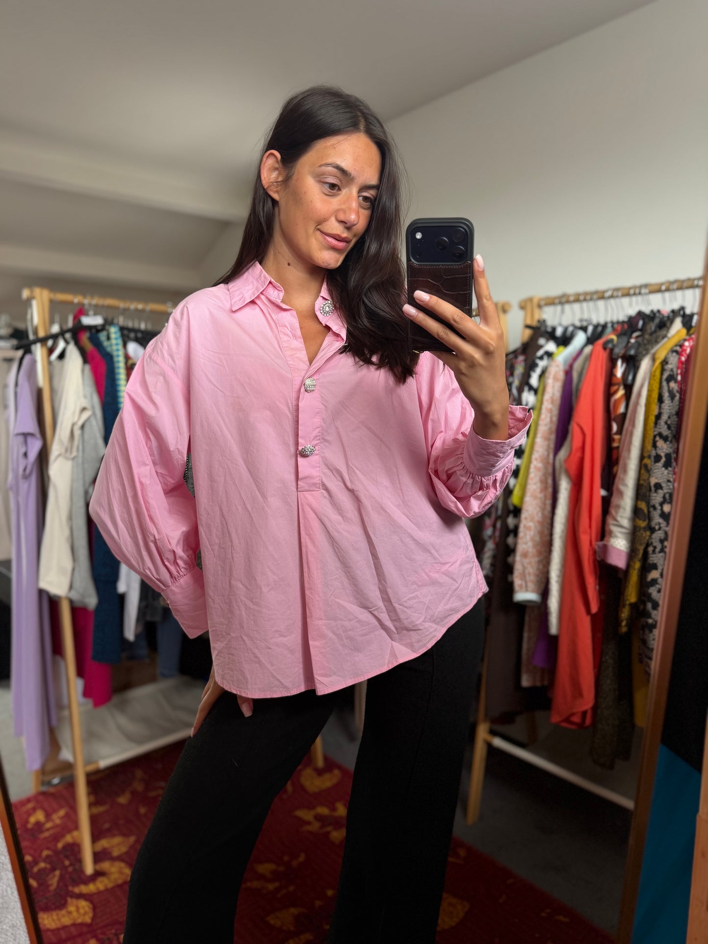 506-11 Roze blouse maat M/L