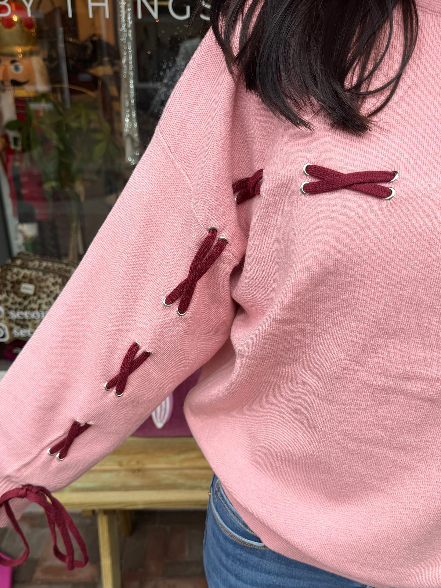 400-158 Roze veter trui maat S/M