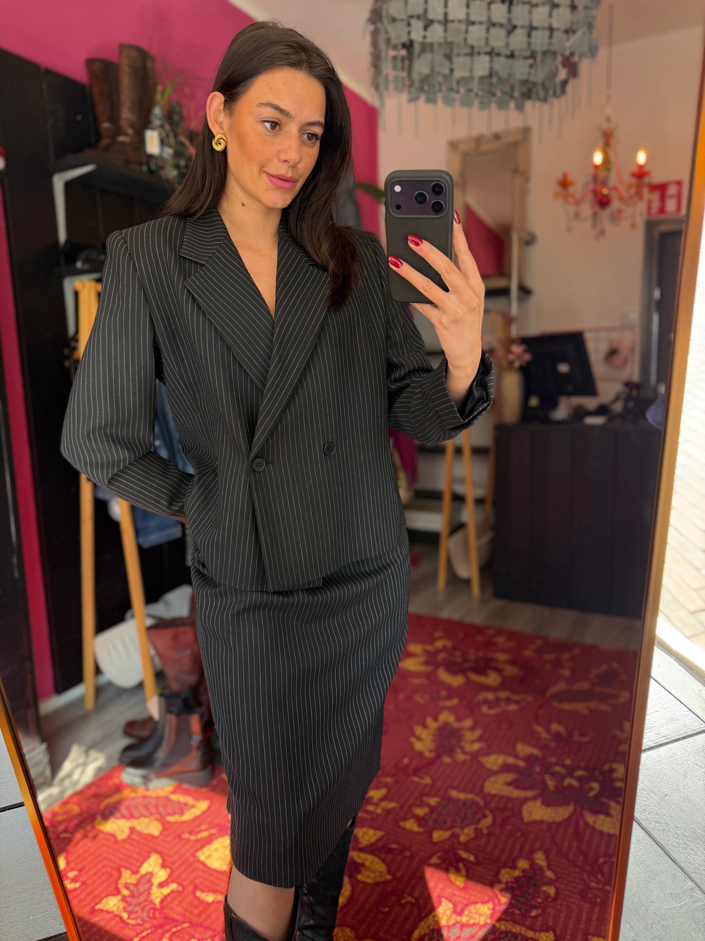 254-81 MaxMara rok krijtstreep 44