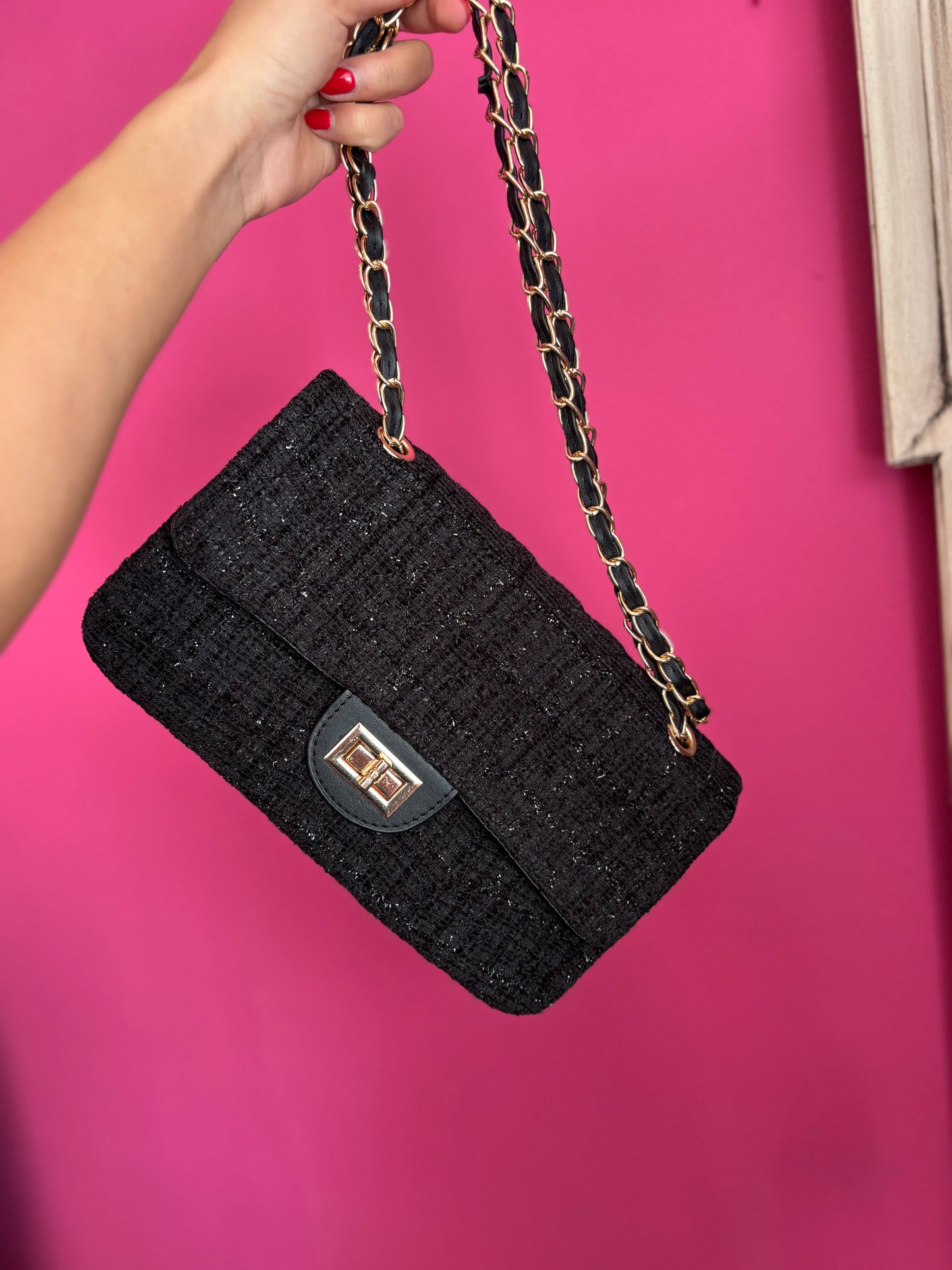 449-1 Zwarte clutch tas