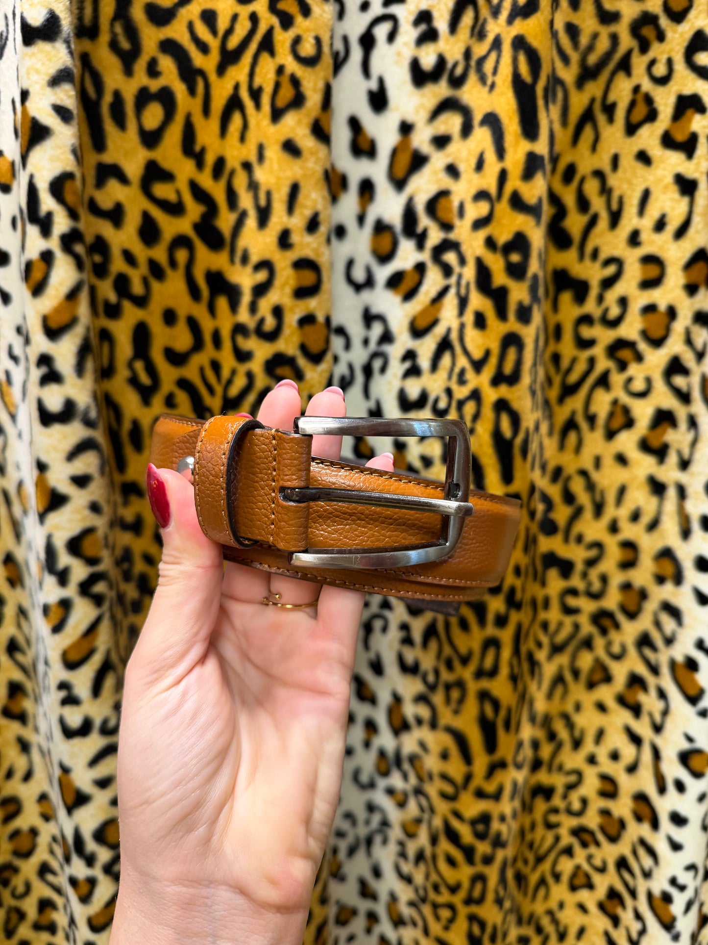 260-153/160 Zenino riem real leather cognac 105cm