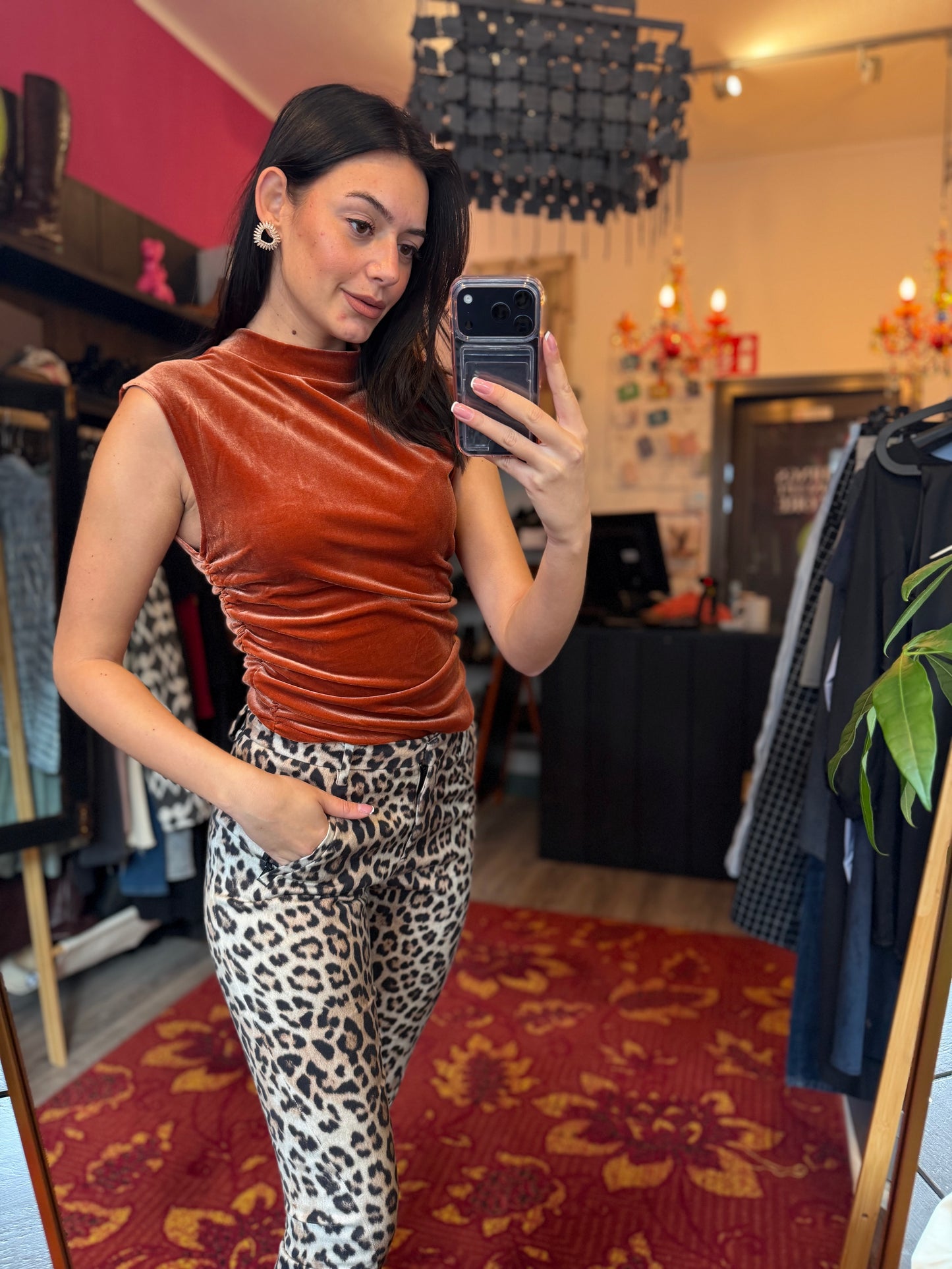 400-154 Cotton club velvet top maat S