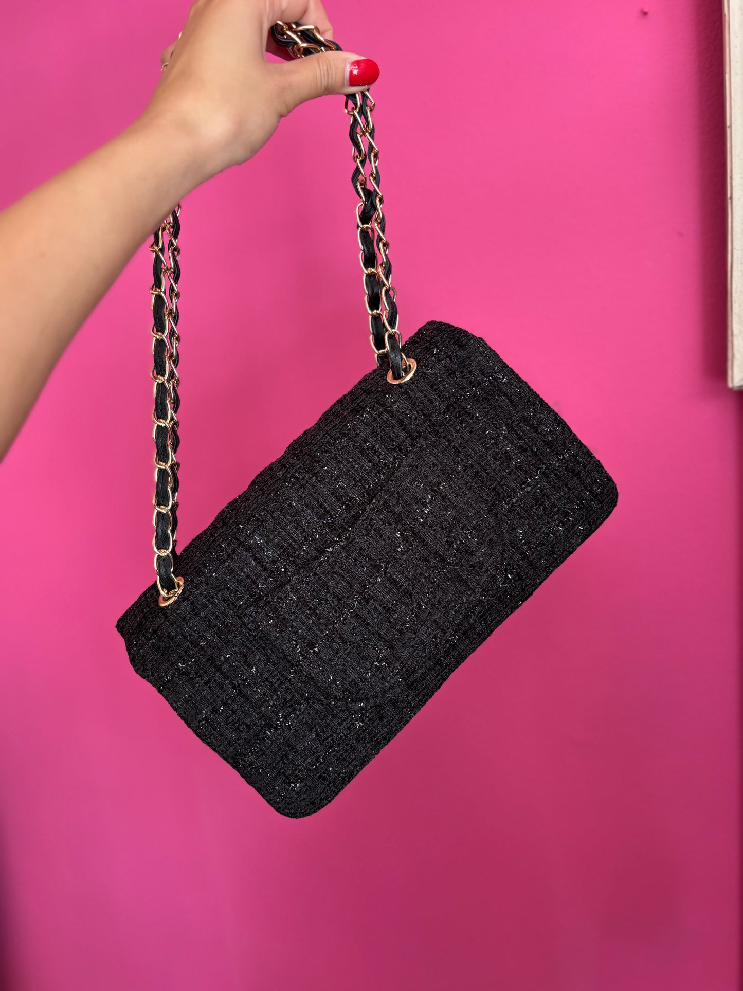 449-1 Zwarte clutch tas