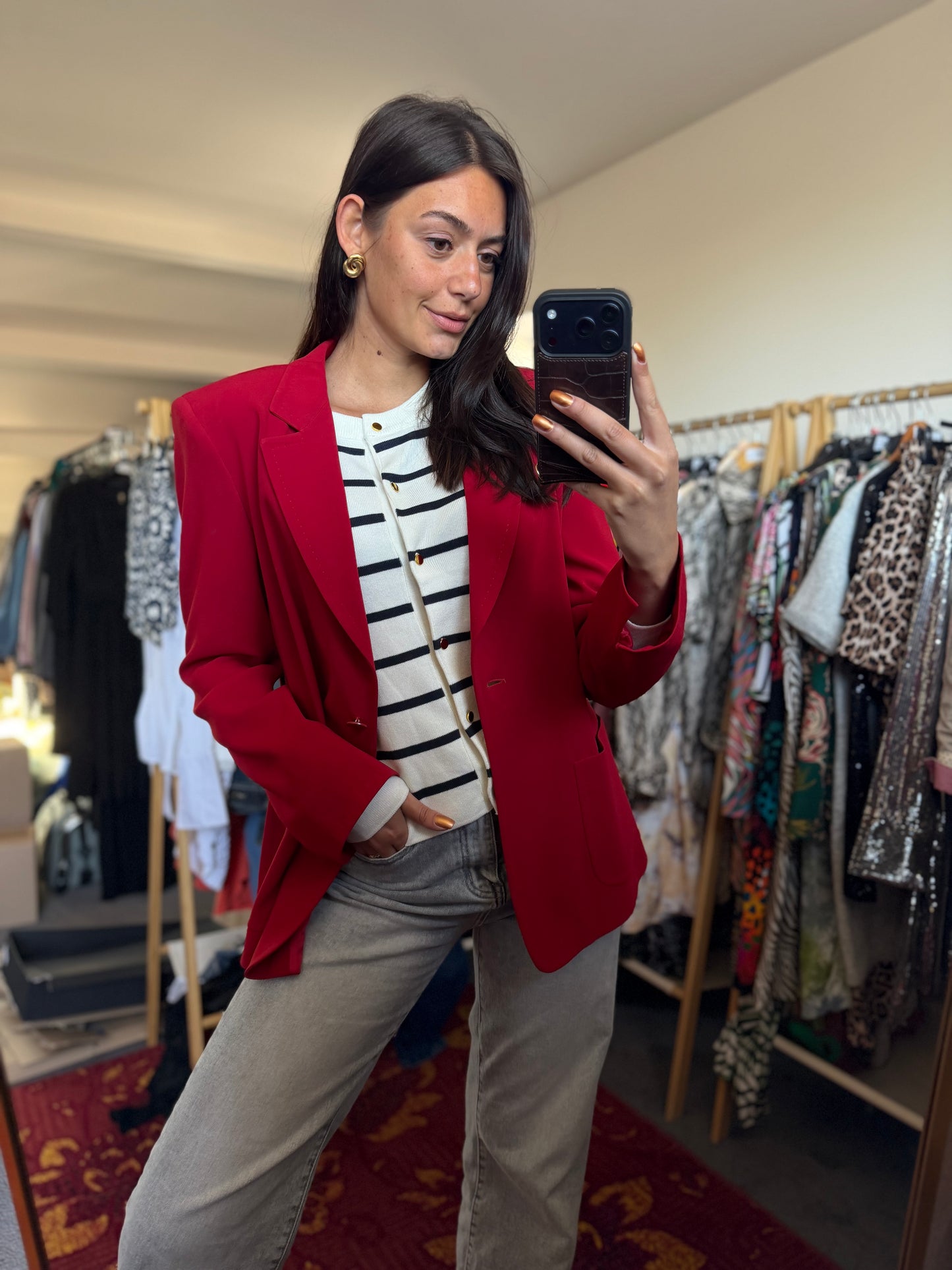 254-70 MaxMara blazer rood maat 44