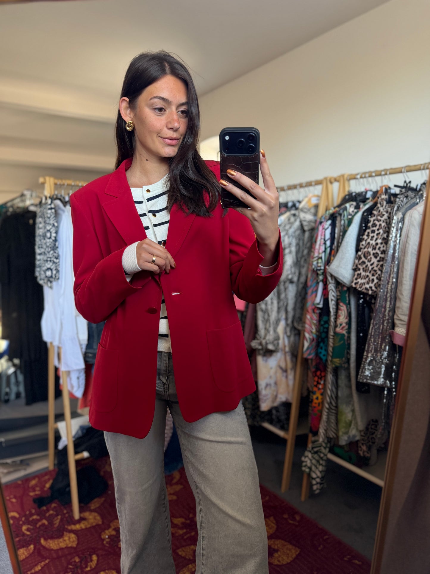 254-70 MaxMara blazer rood maat 44