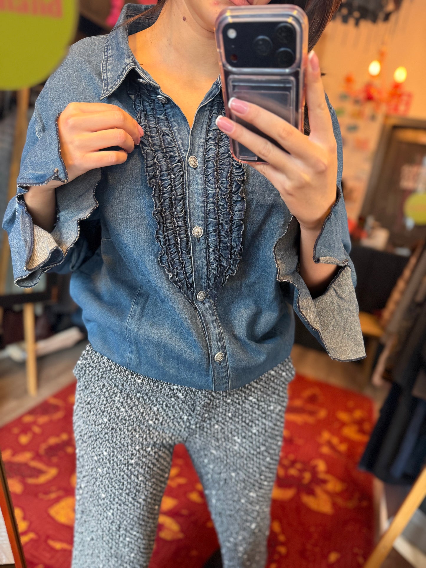 494-8 Spijkerblouse oversized maat L