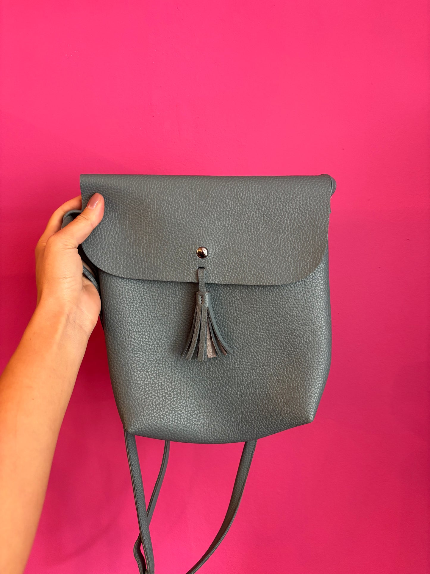 228-67 leren blauwe tas