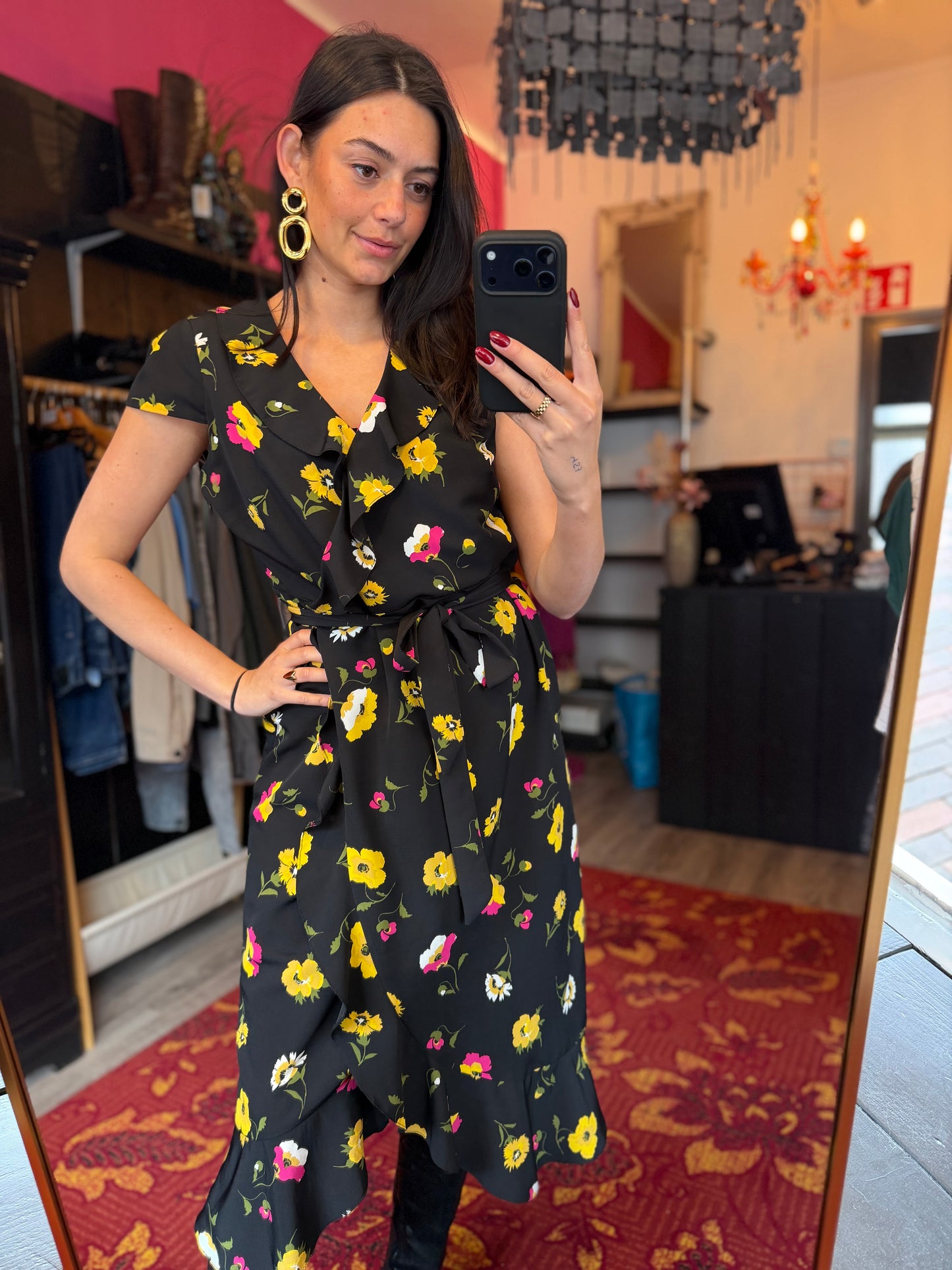 481-7 Bloemen jurk maat M