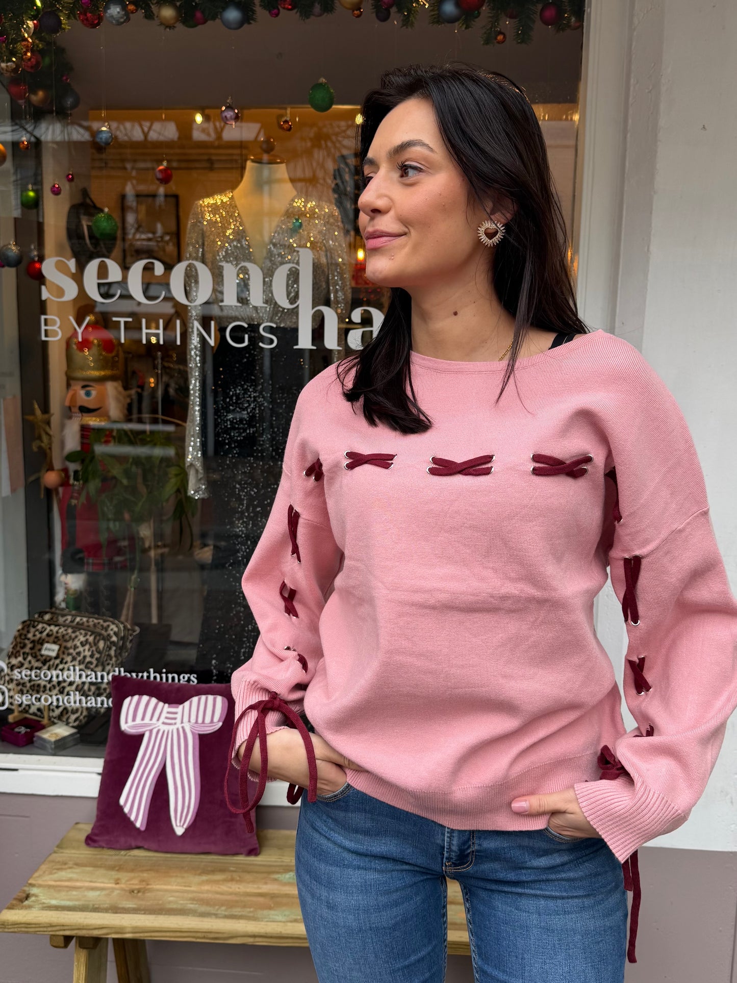 400-158 Roze veter trui maat S/M