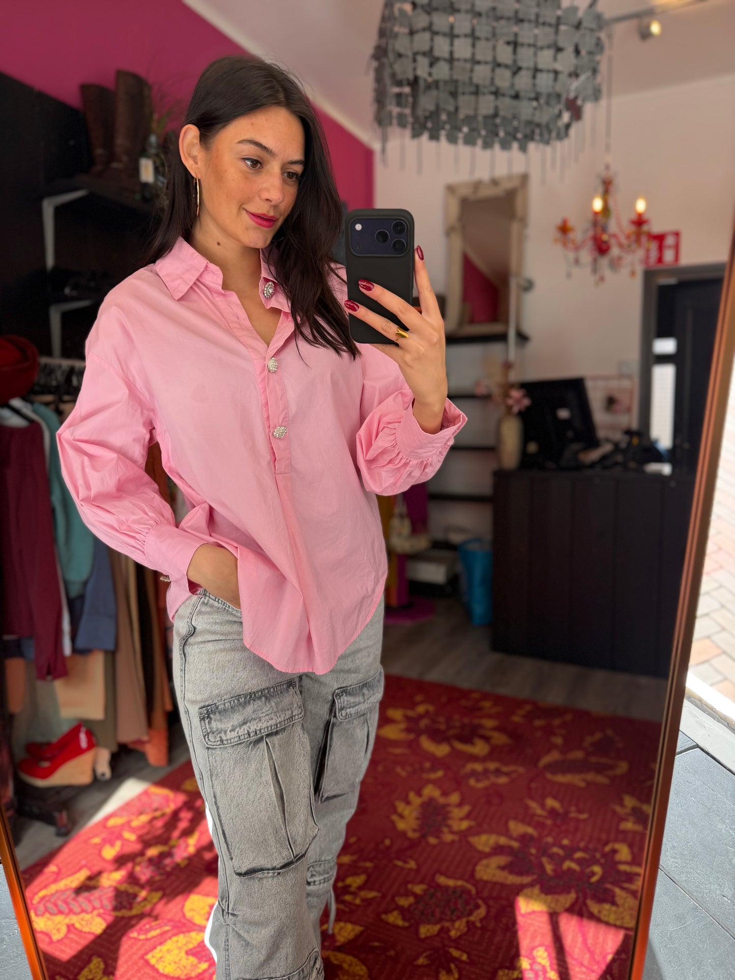 506-11 Roze blouse maat M/L