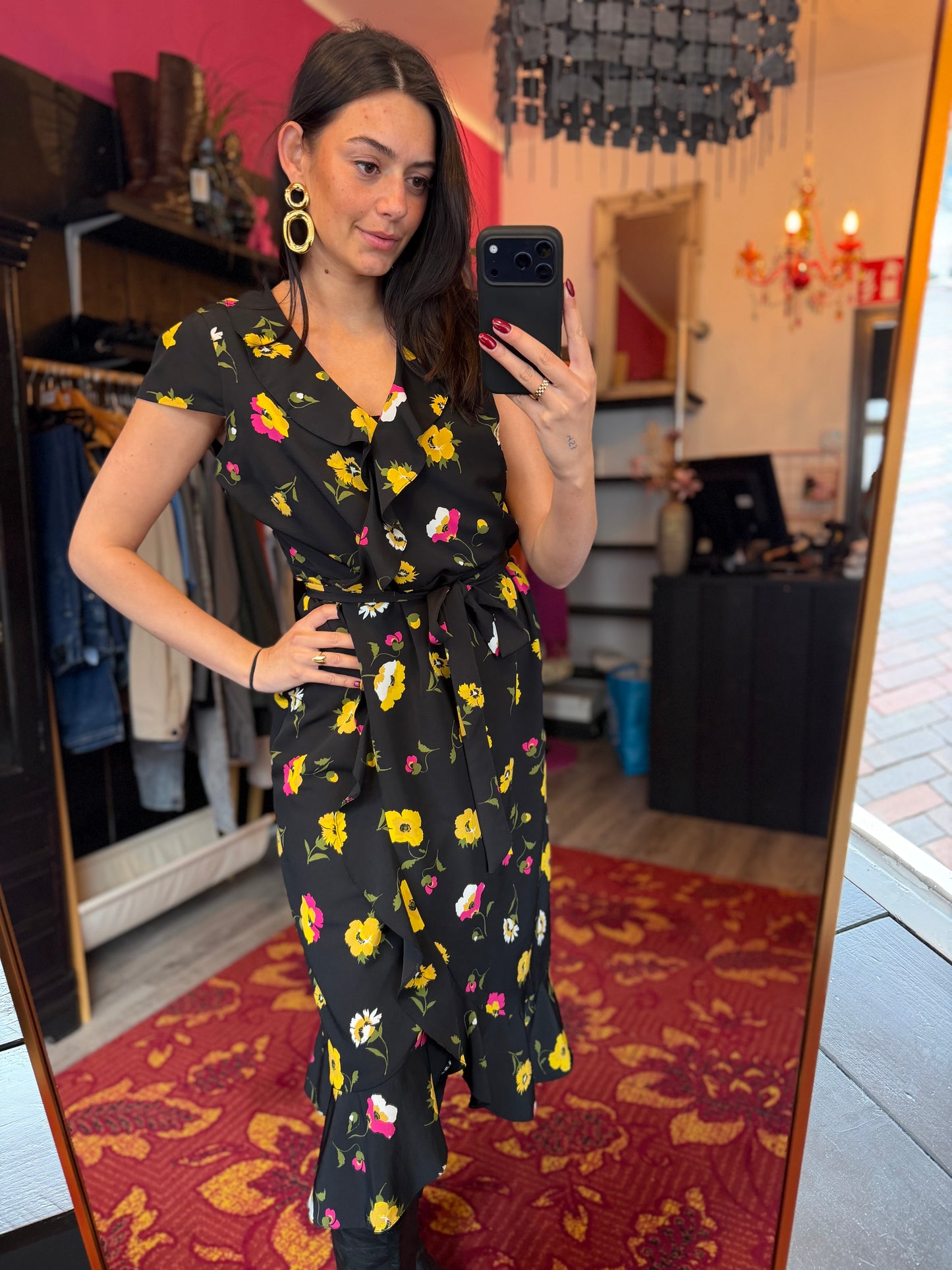 481-7 Bloemen jurk maat M