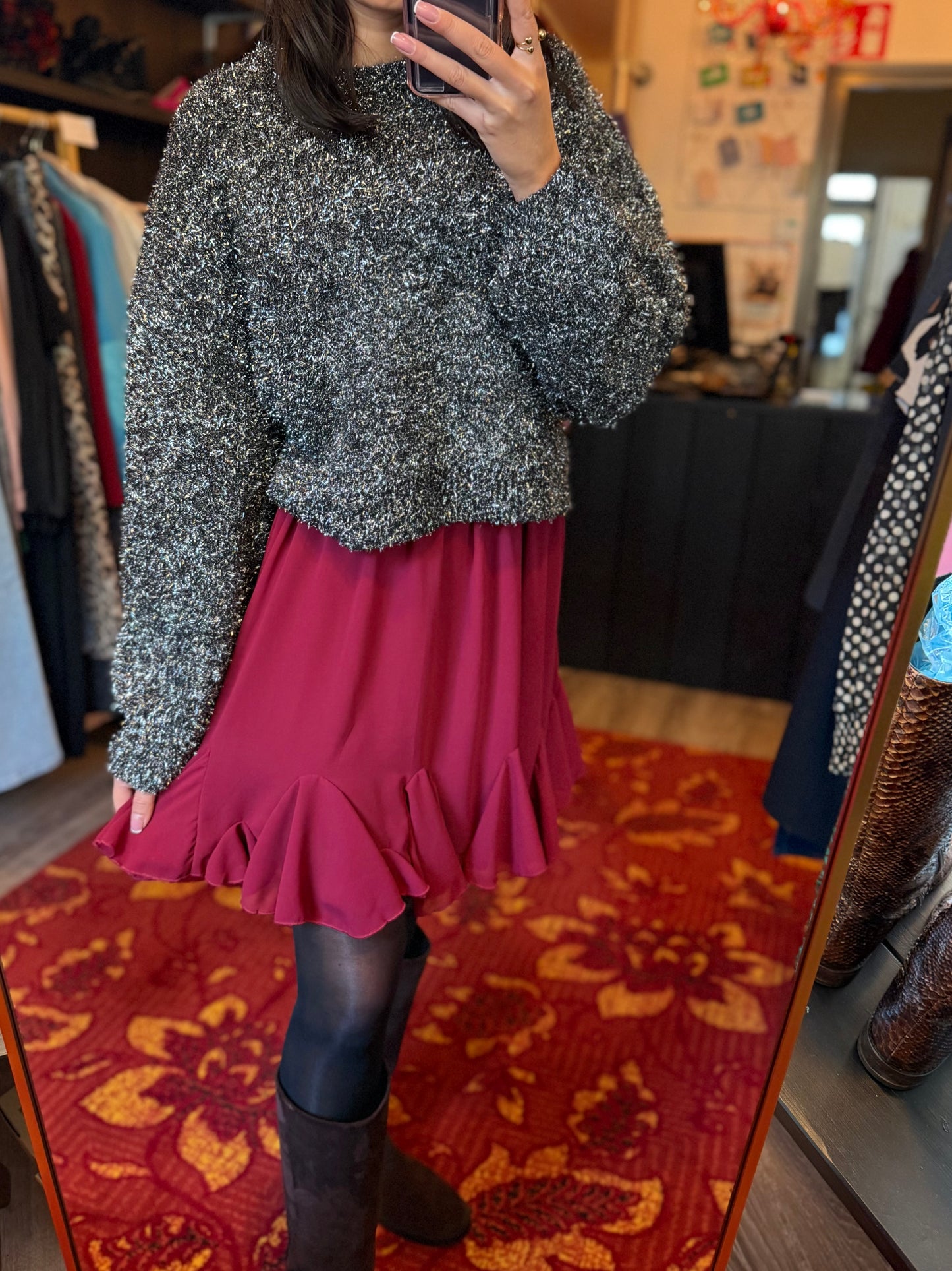 459-5 Burgundy rokje maat XL t/m 4XL