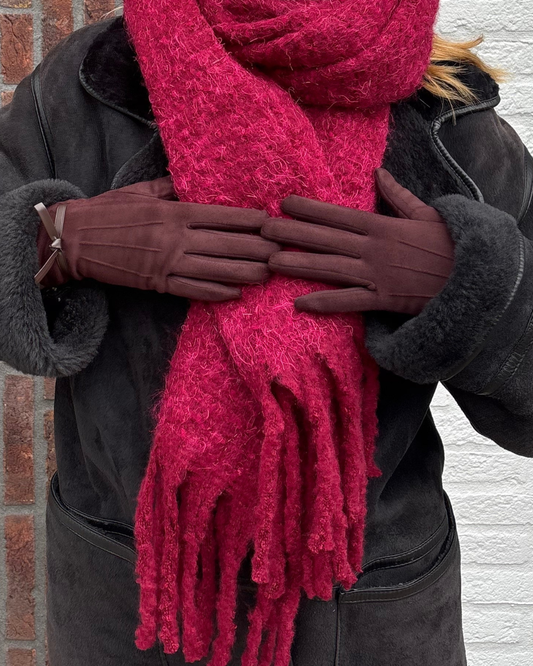 ribbon handschoenen bruin