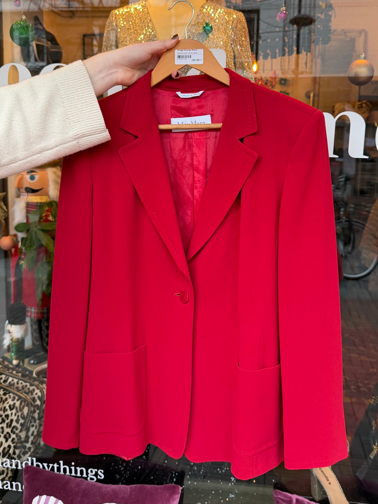 254-70 MaxMara blazer rood maat 44