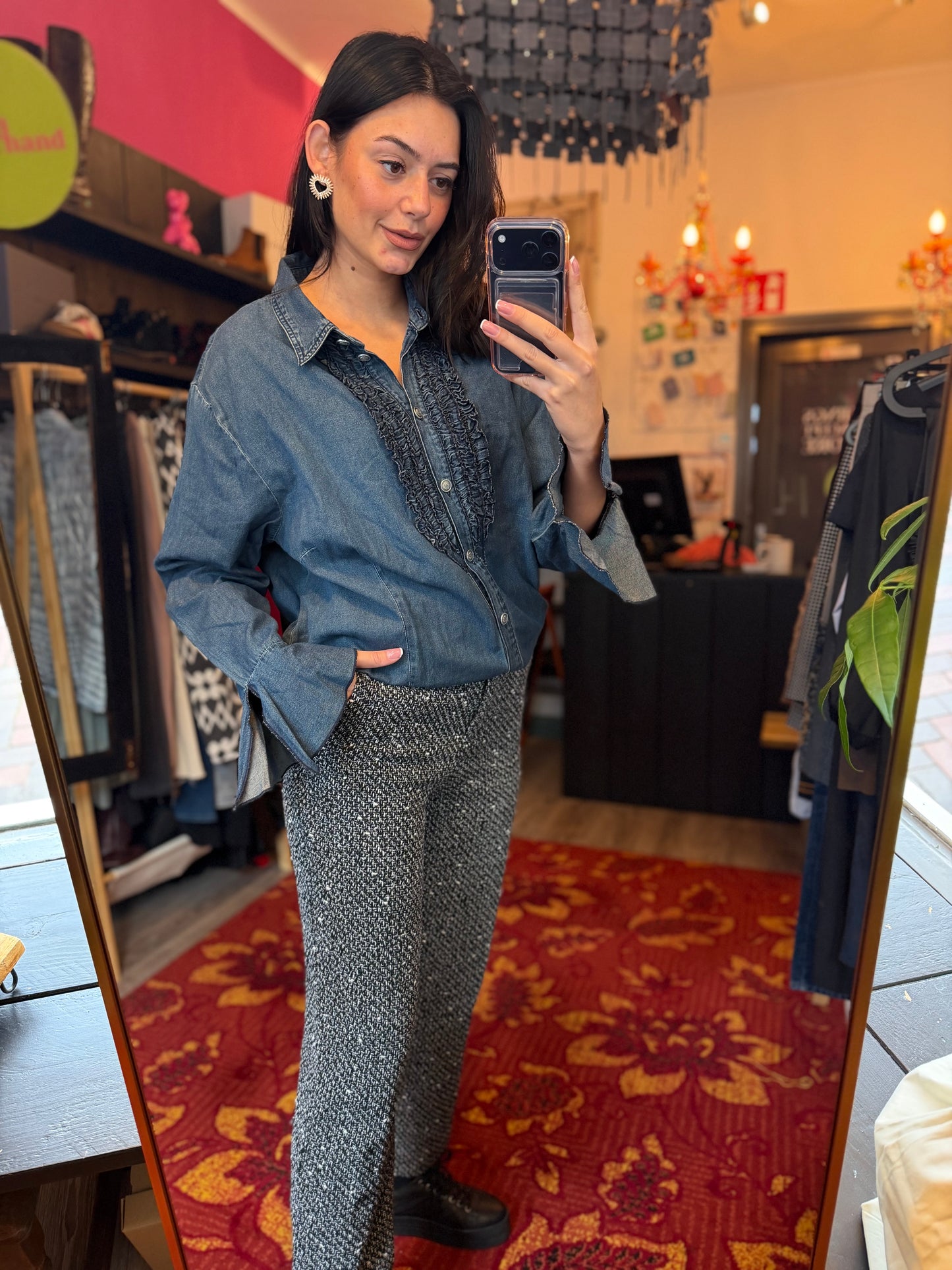 218-18 Zara gebreide pantalon maat M