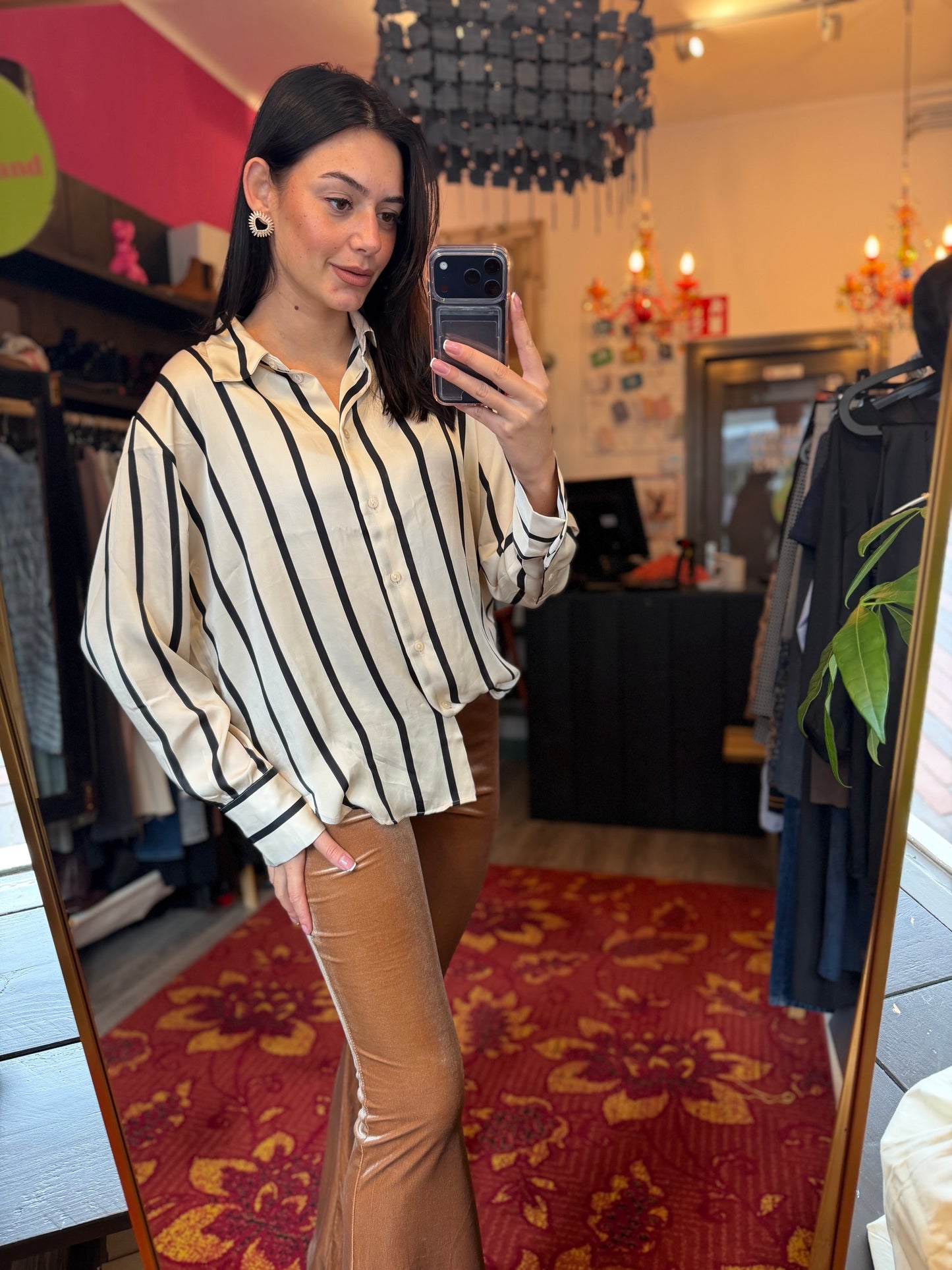 270-55 H&M blouse gestreept maat L