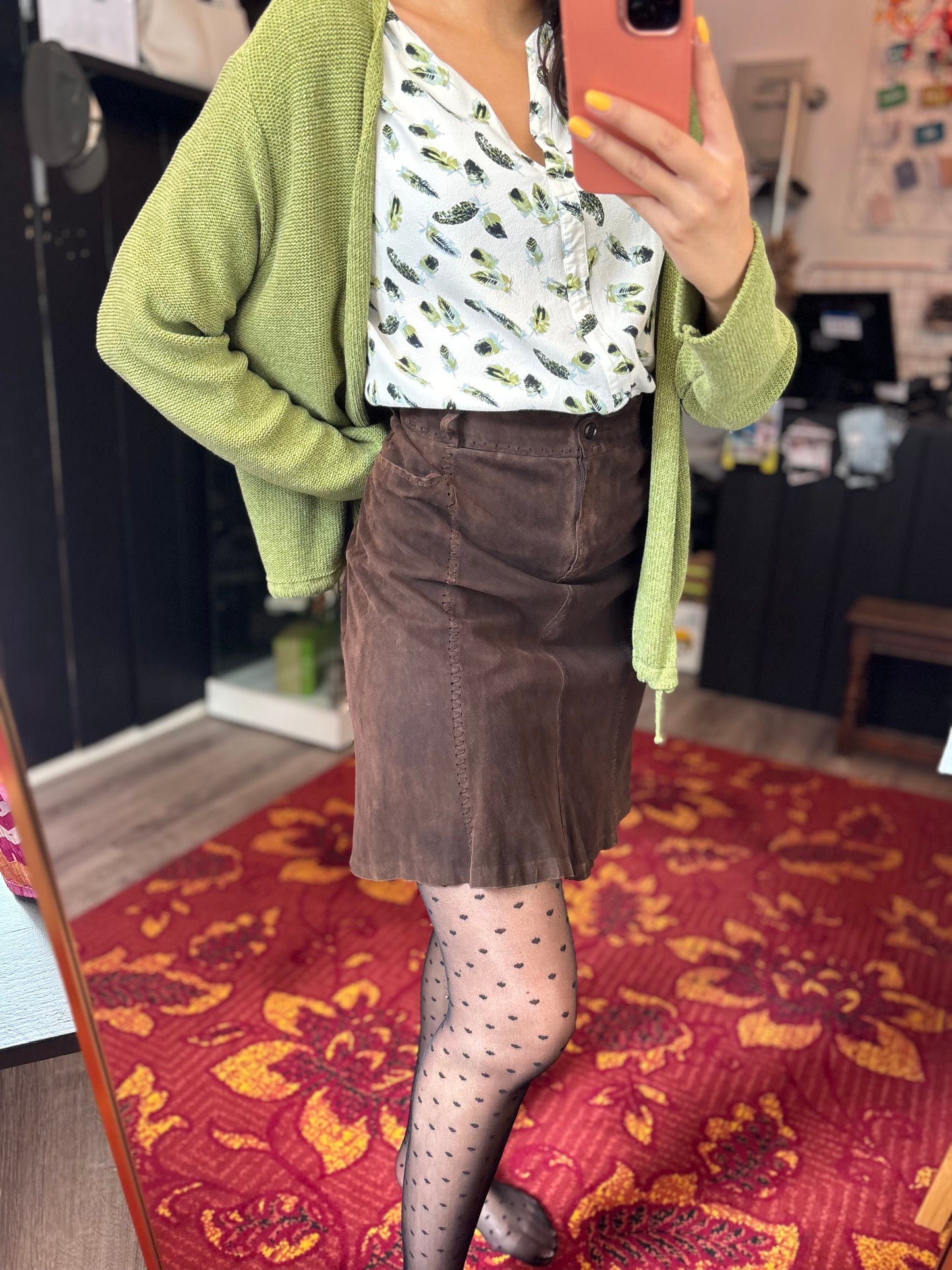 244-15 Strennese leren rok maat L