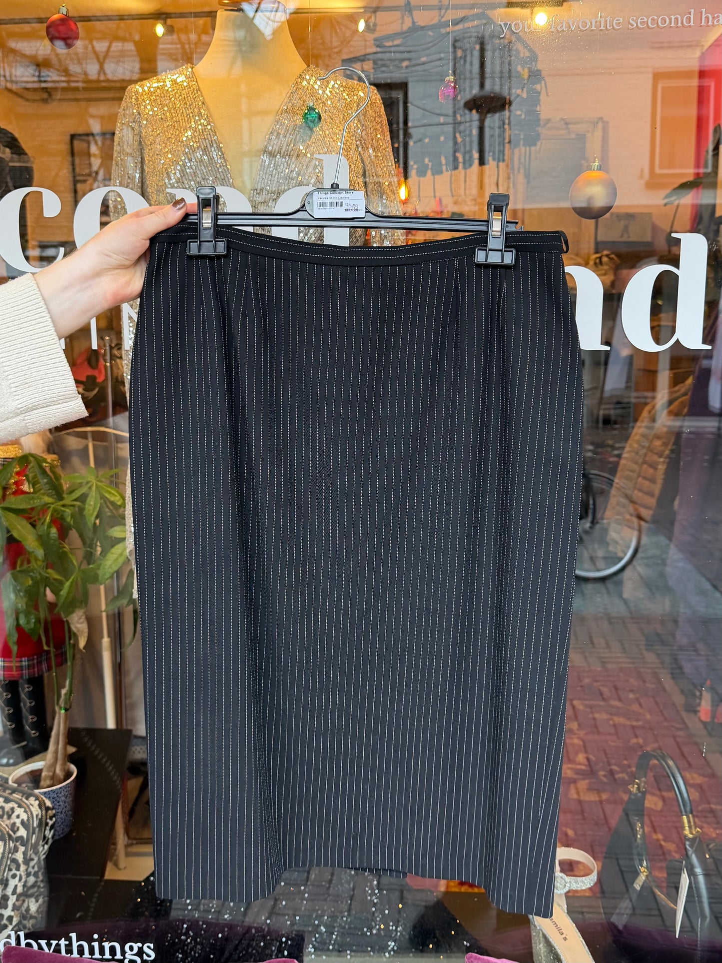 254-81 MaxMara rok krijtstreep 44