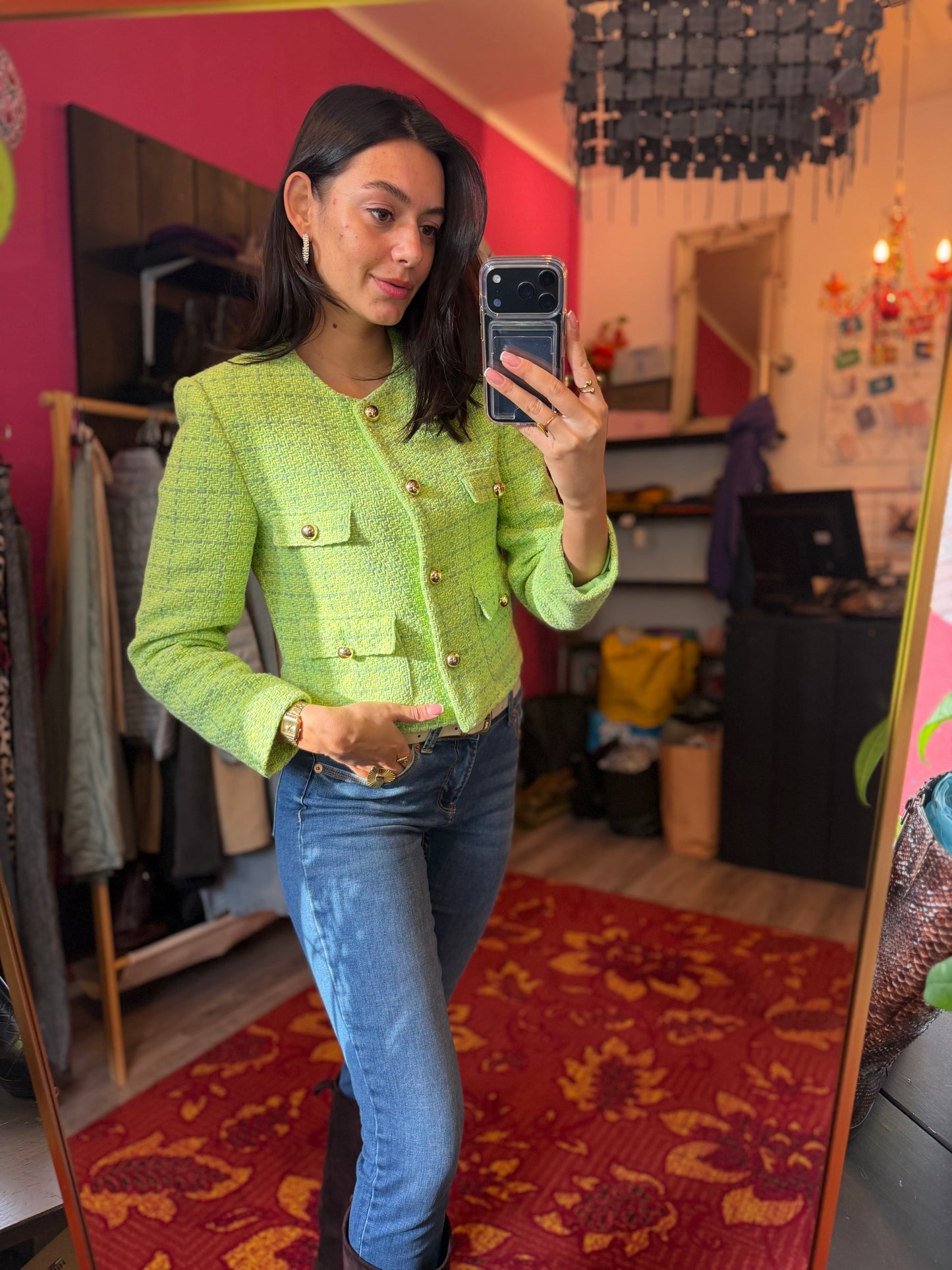 431-29 Mango tweed jasje maat S