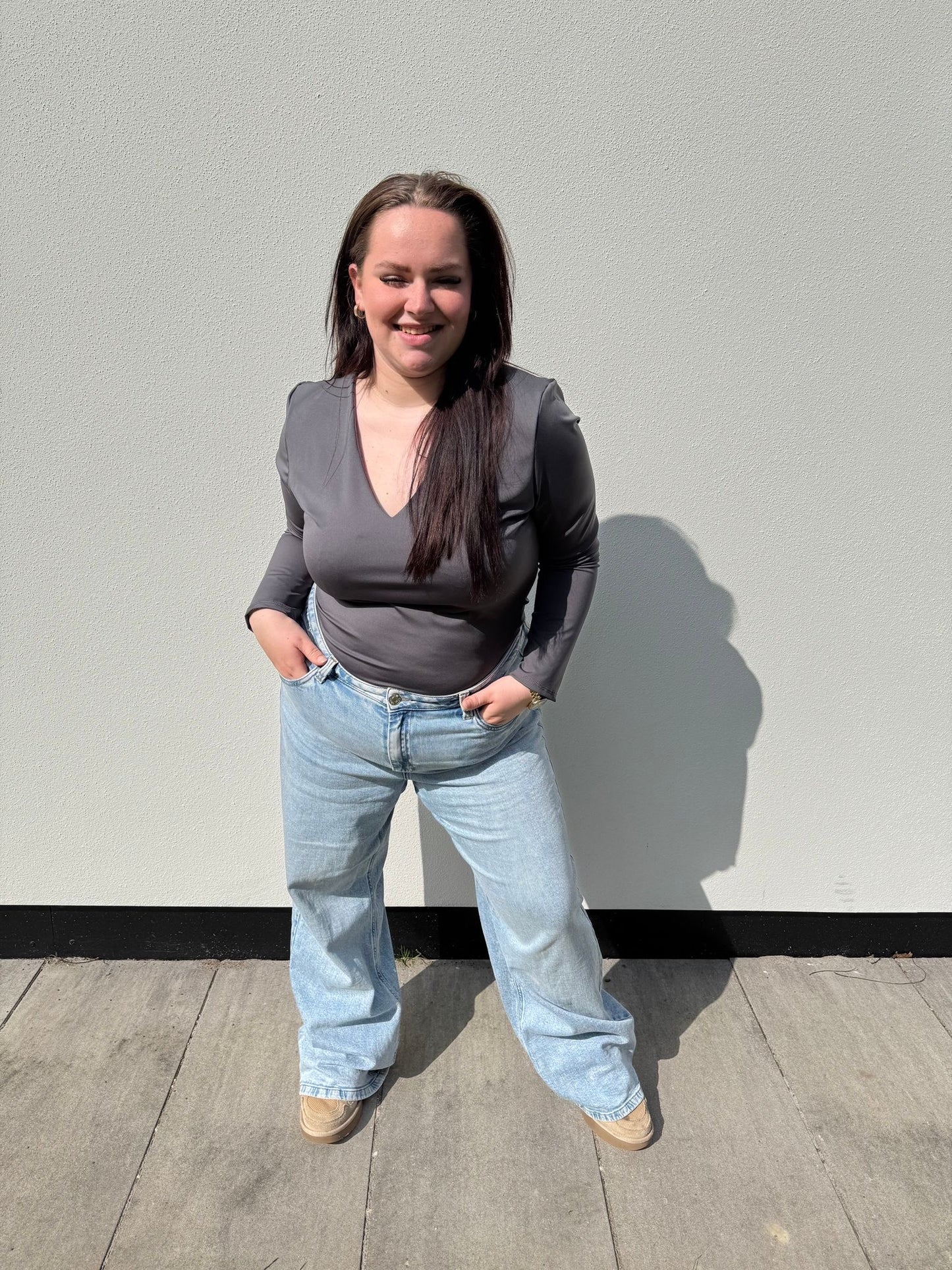 459 ByNaoom body grey maat 42 t/m 50-52