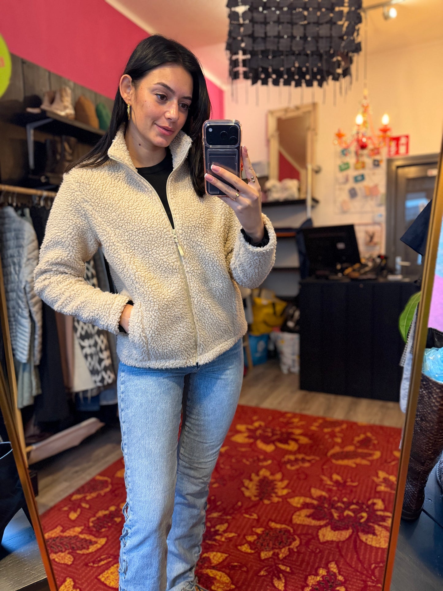 284-158 Blue teddy vest maat M