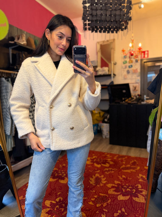 284-156 Zara creme jas maat XS