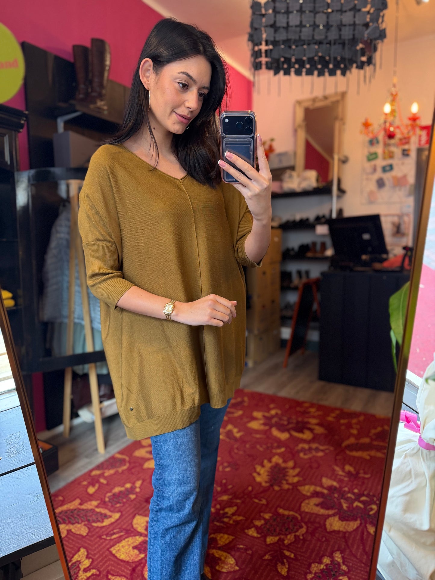 486-3 Sandwich lange trui maat L