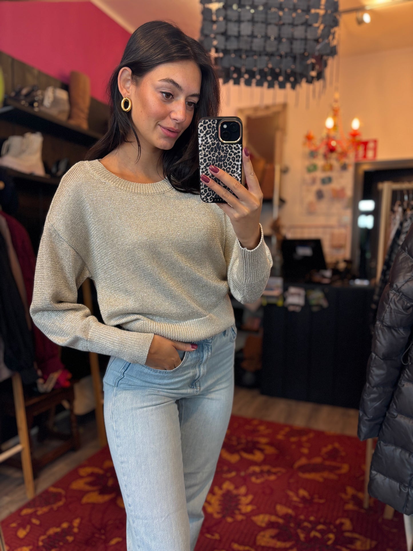 363-68 Oui light gold jumper maat S