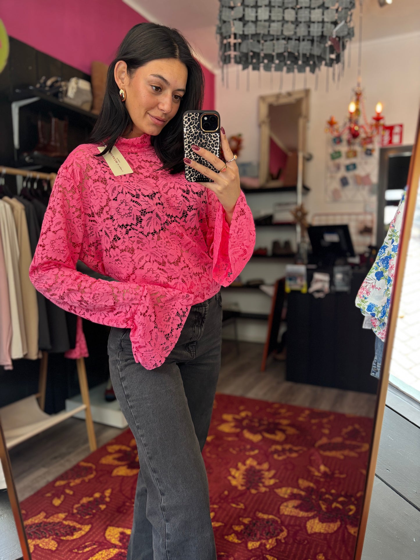 459-49 Top kant roze maat 4XL/5XL